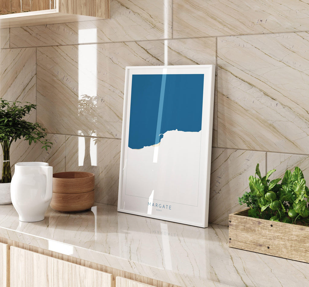 Margate Map Print - Margate Art Poster, Kent Map Art, Margate Travel Poster, Kent Coast, A1, A2, A3, A4, Margate Beach Art, UK, Margate Gift