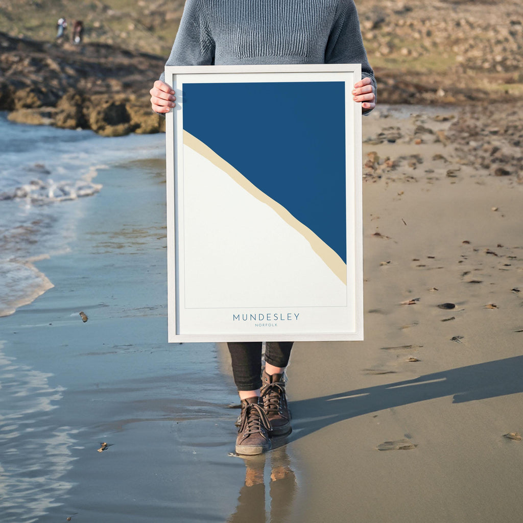 Mundesley Map Art - Mundesley Beach, Norfolk Map, Norfolk Beach, Norfolk Art, North Norfolk
