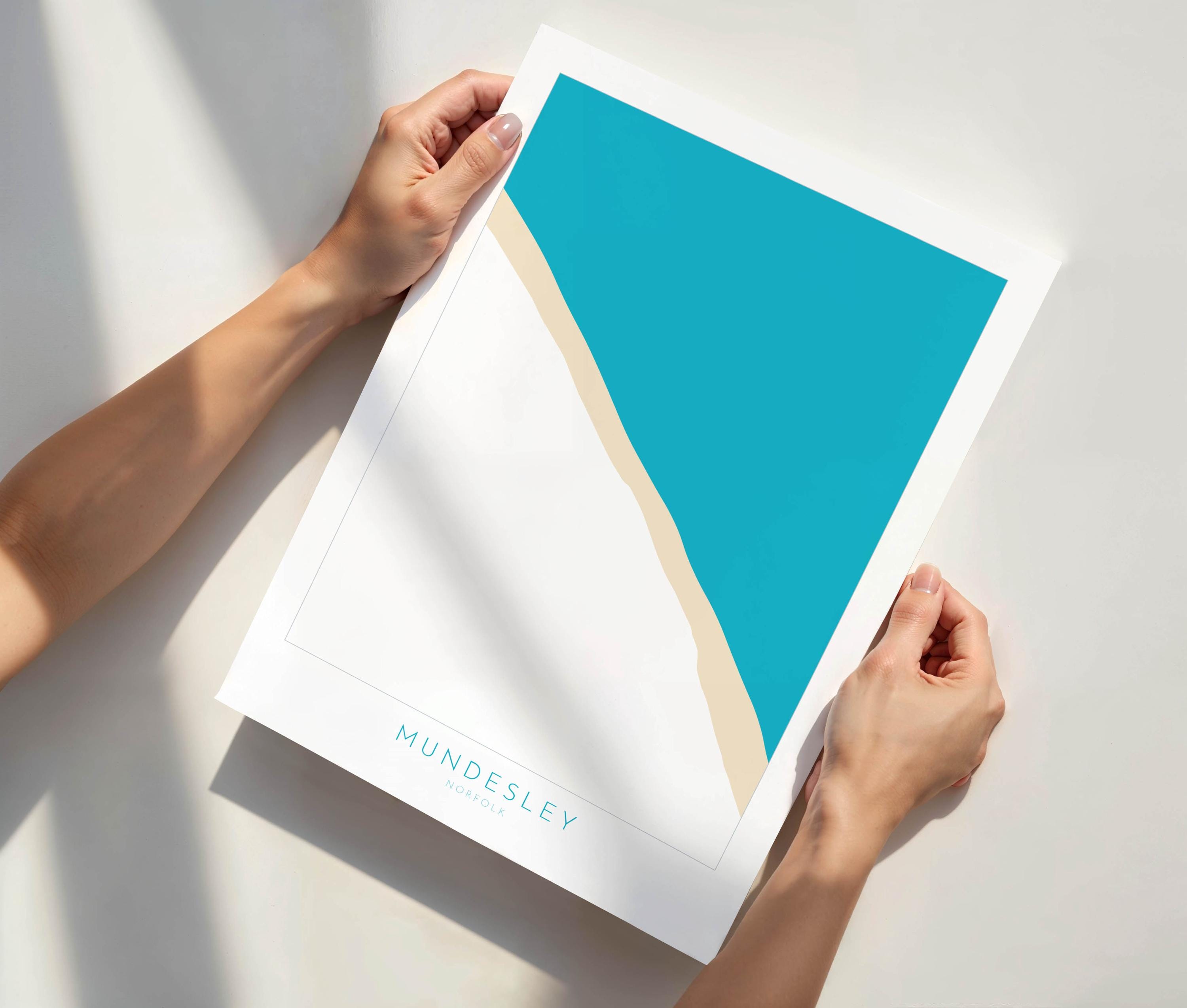 Mundesley Map Art - Mundesley Beach, Norfolk Map, Norfolk Beach, Norfolk Art, North Norfolk