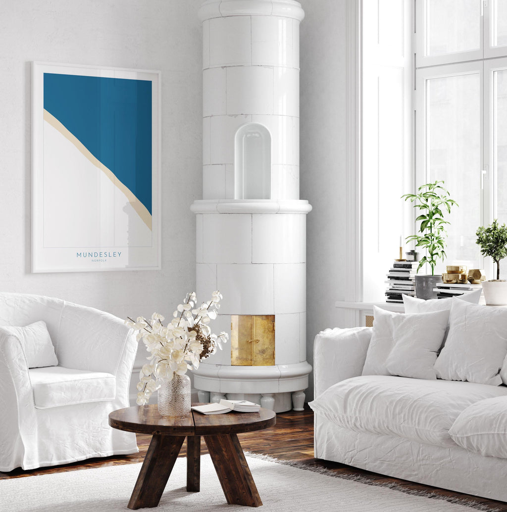 Mundesley Map Art - Mundesley Beach, Norfolk Map, Norfolk Beach, Norfolk Art, North Norfolk