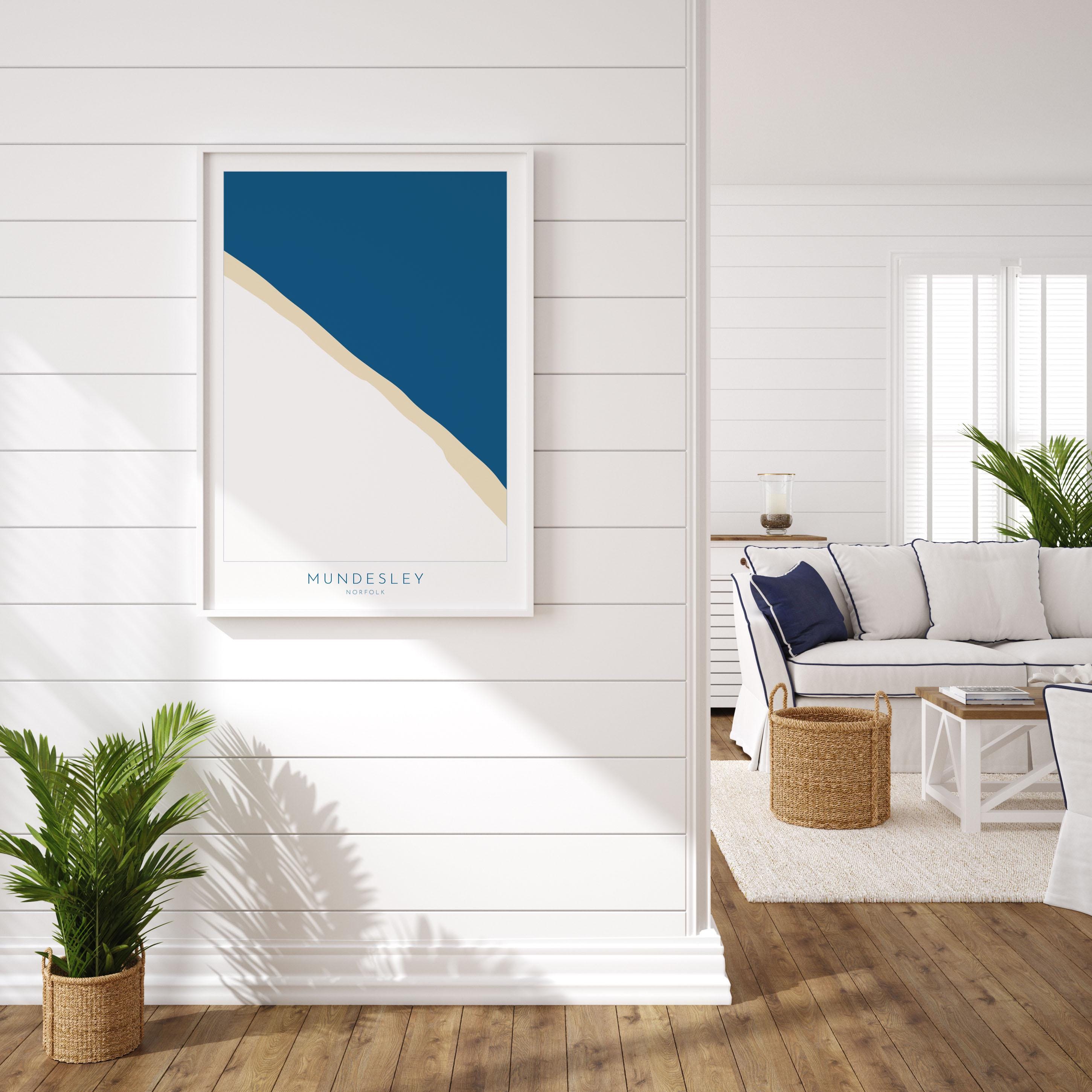 Mundesley Map Art - Mundesley Beach, Norfolk Map, Norfolk Beach, Norfolk Art, North Norfolk