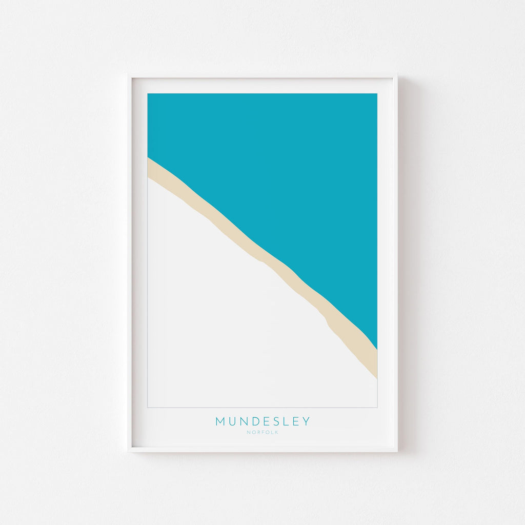 Mundesley Map Art - Mundesley Beach, Norfolk Map, Norfolk Beach, Norfolk Art, North Norfolk