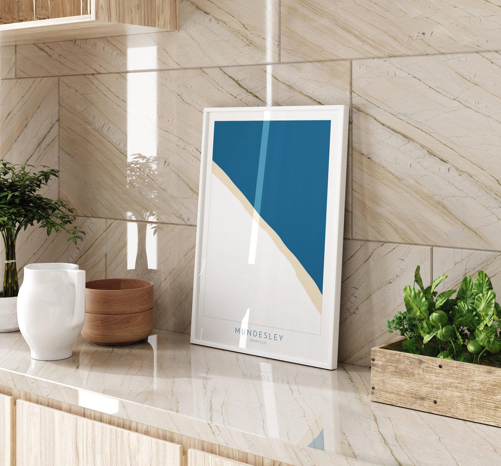 Mundesley Map Art - Mundesley Beach, Norfolk Map, Norfolk Beach, Norfolk Art, North Norfolk