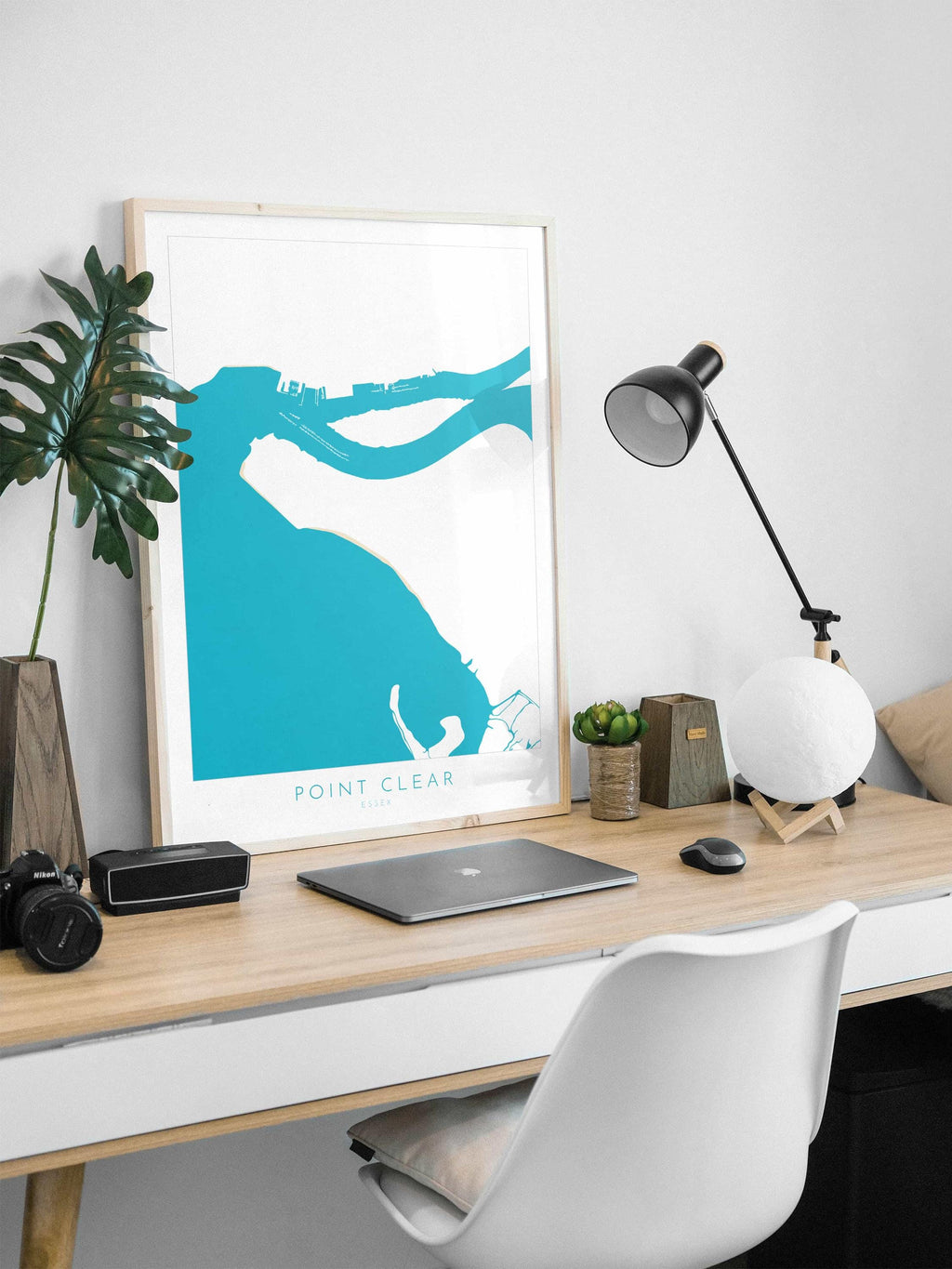 Point Clear Map Art - Essex Map, Point Clear Essex Art, Brightlingsea Map, Clacton-on-Sea UK, Colchester Map, Essex Art