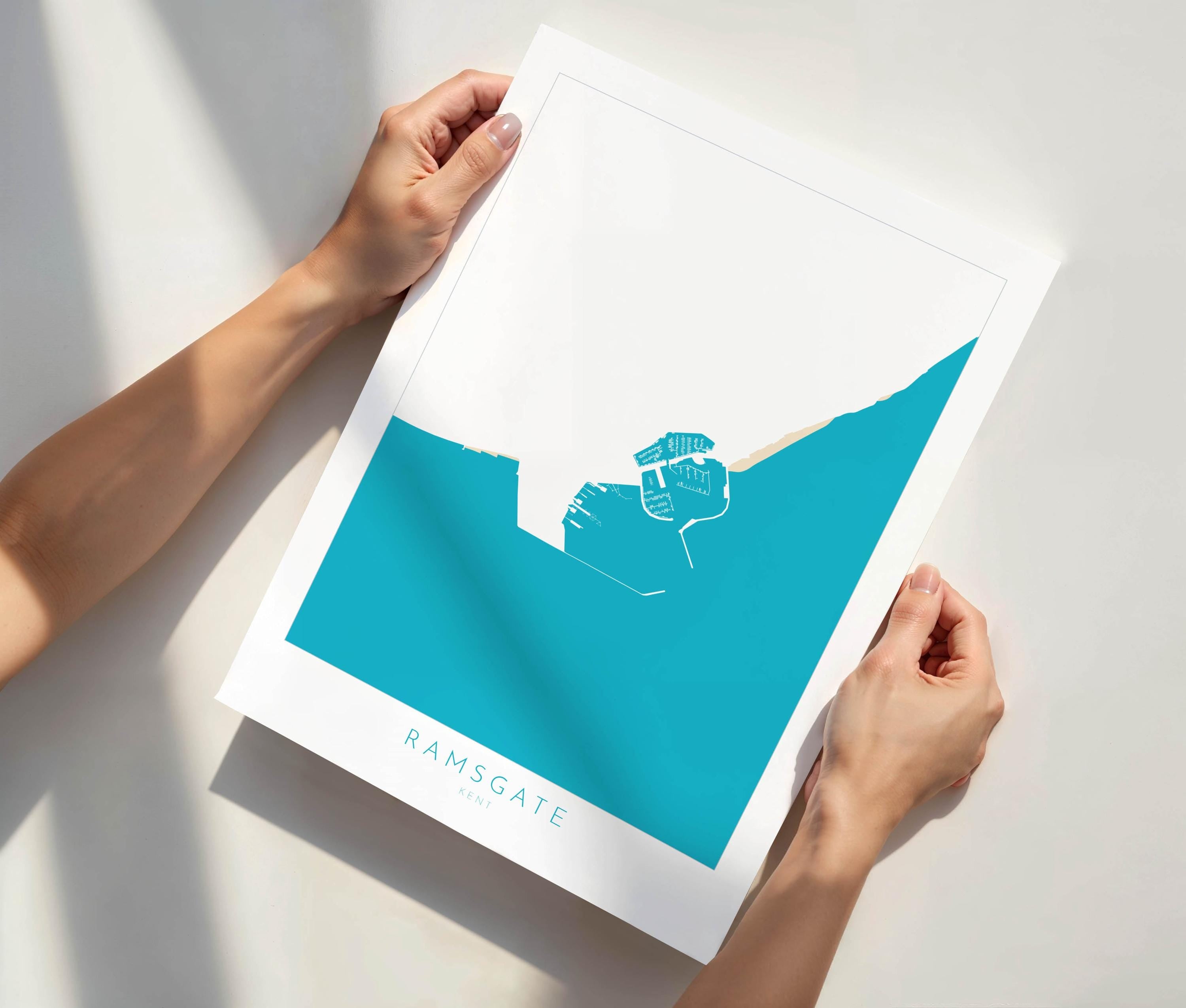 Ramsgate Map Print - Ramsgate Art Poster, Kent Map Art, Ramsgate Travel Poster, Kent Coast, A1, A2, A3, A4, Ramsgate Beach Art, UK