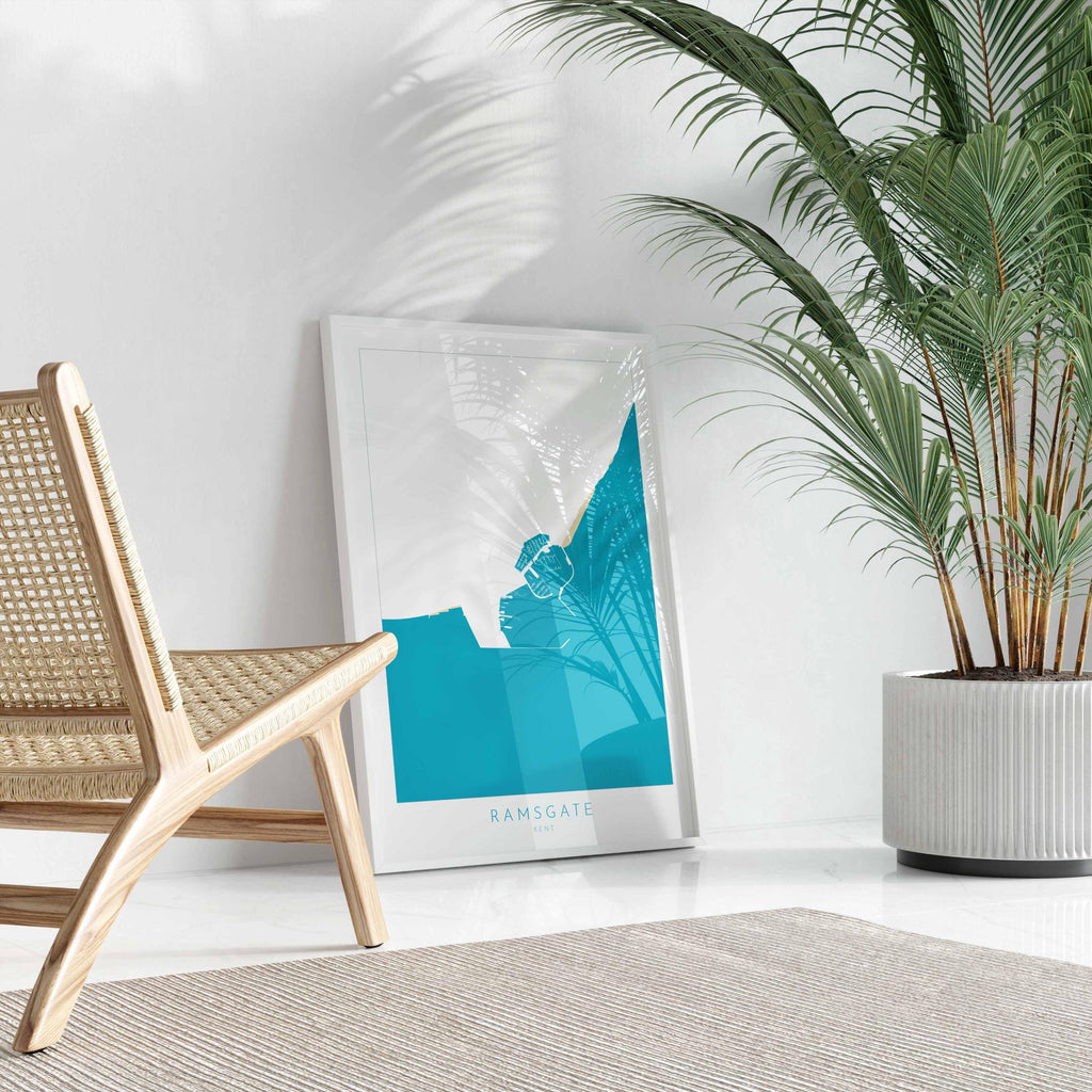 Ramsgate Map Print - Ramsgate Art Poster, Kent Map Art, Ramsgate Travel Poster, Kent Coast, A1, A2, A3, A4, Ramsgate Beach Art, UK