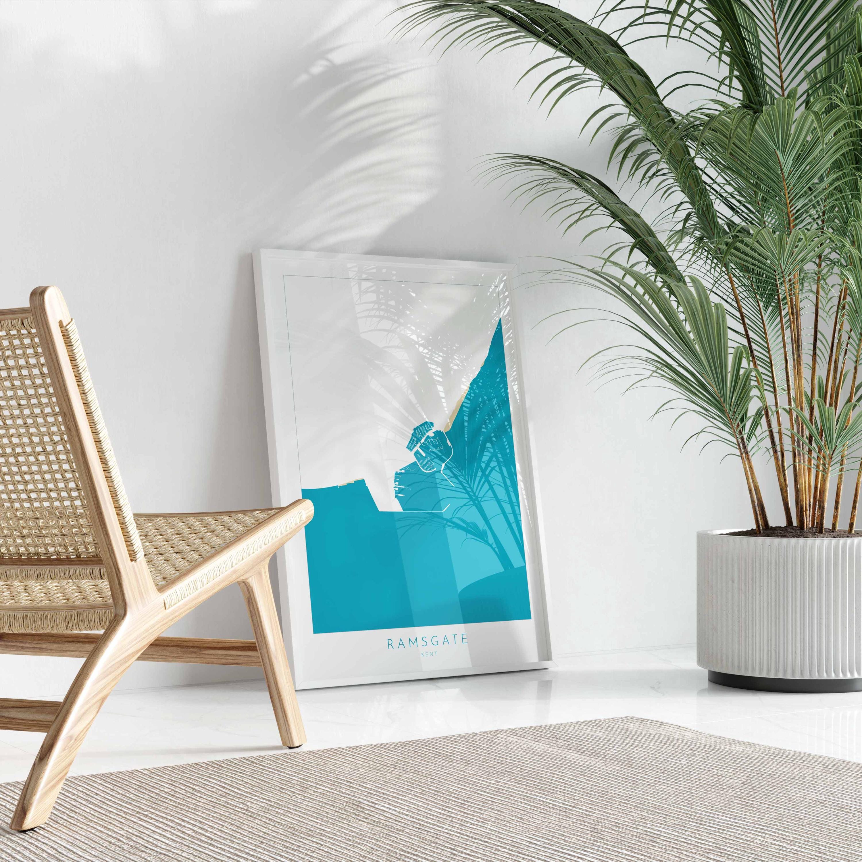 Ramsgate Map Print - Ramsgate Art Poster, Kent Map Art, Ramsgate Travel Poster, Kent Coast, A1, A2, A3, A4, Ramsgate Beach Art, UK