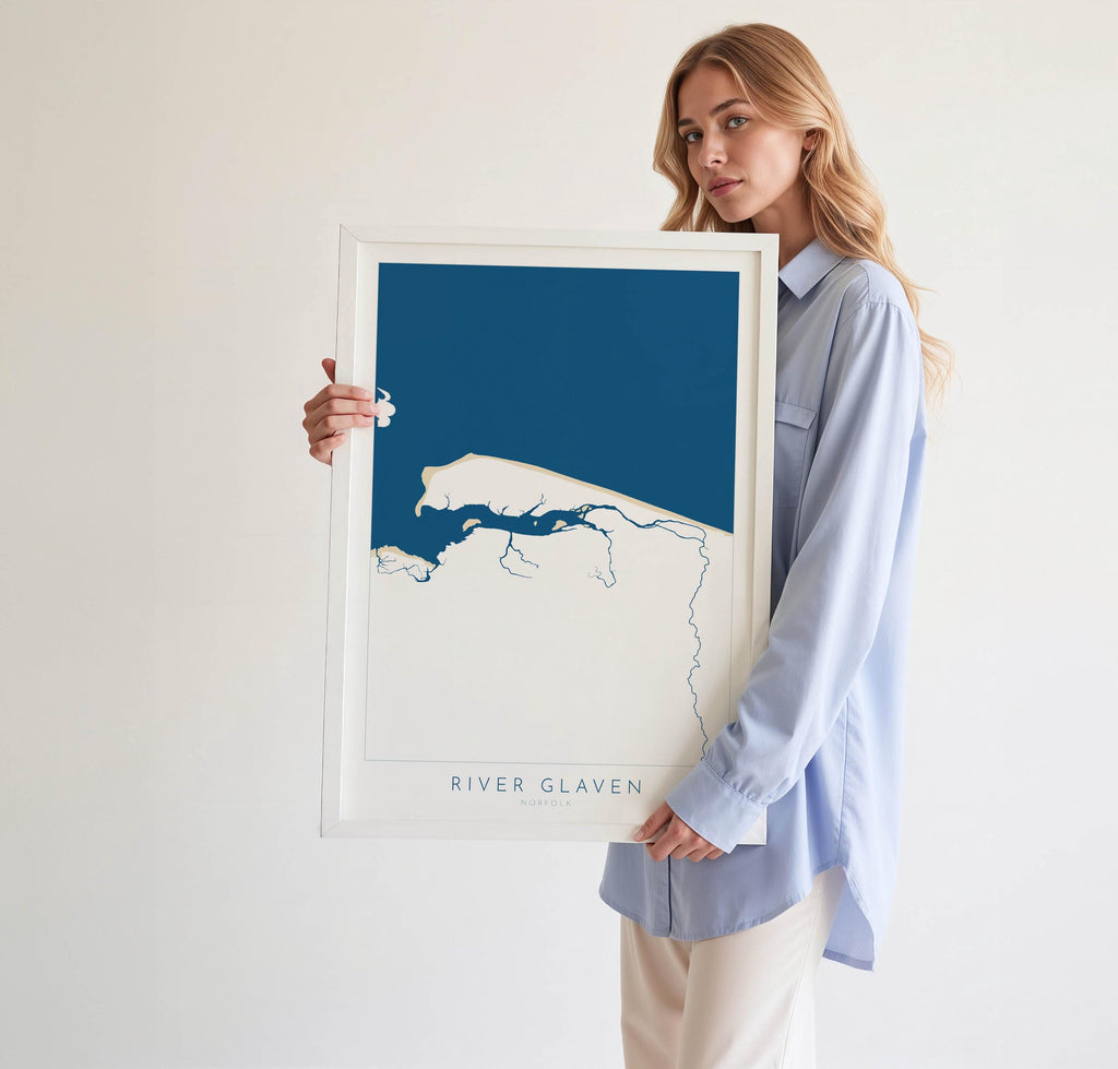 River Glaven Map Art - Norfolk Coast, Blakeney Point Art, Blakeney Harbour, North Norfolk Map Art, Norfolk Rivers, Norfolk Beaches