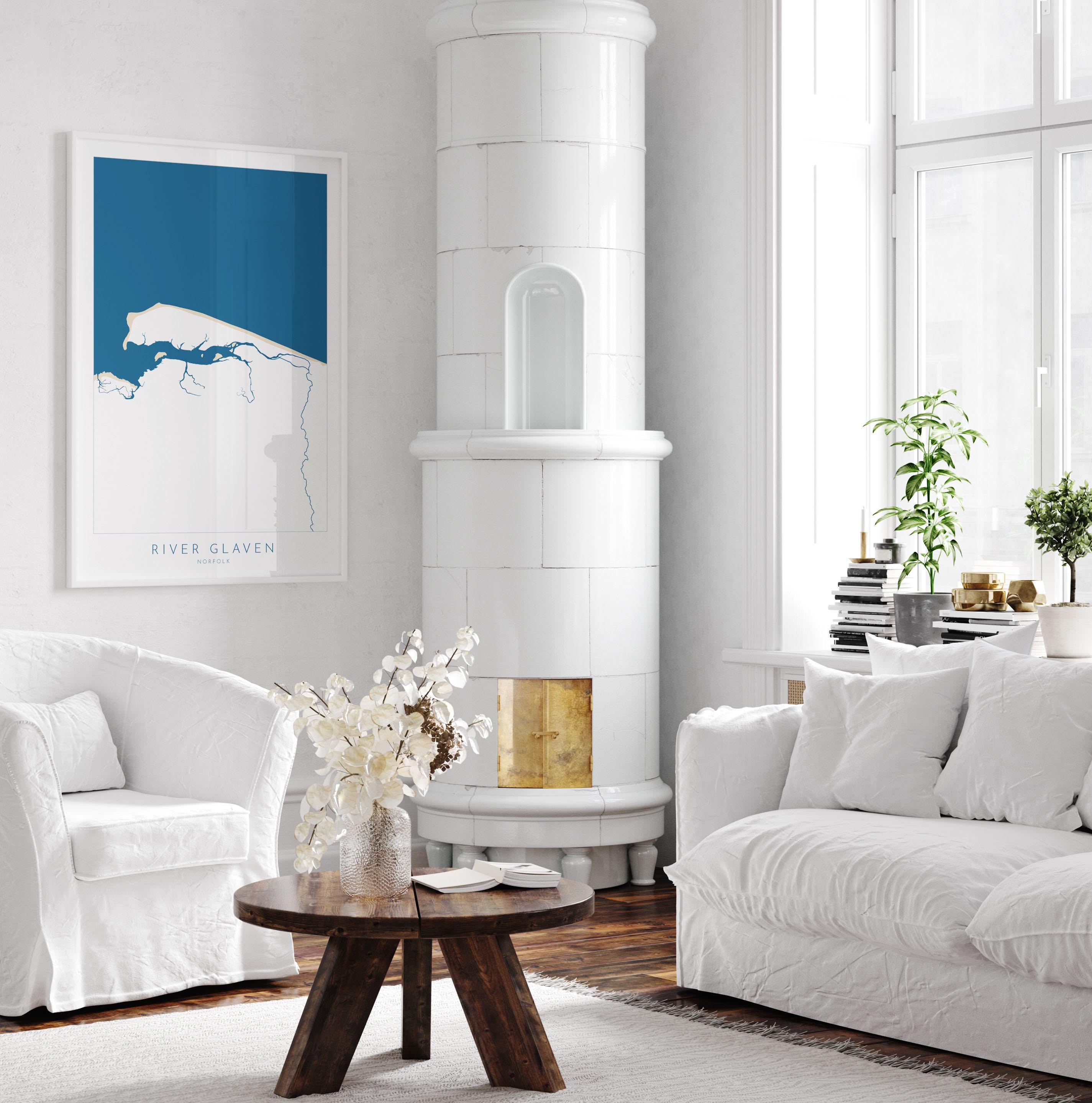 River Glaven Map Art - Norfolk Coast, Blakeney Point Art, Blakeney Harbour, North Norfolk Map Art, Norfolk Rivers, Norfolk Beaches