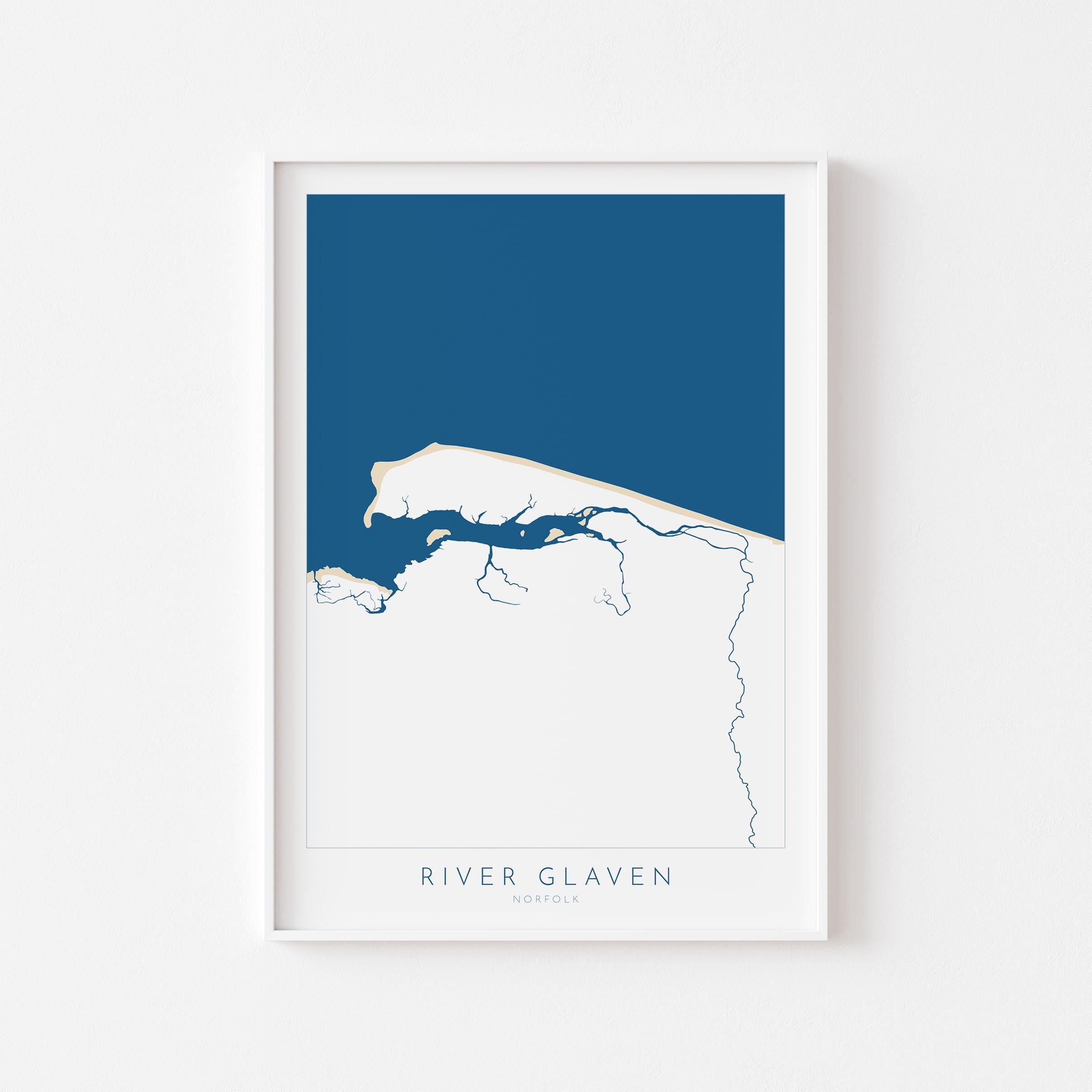 River Glaven Map Art - Norfolk Coast, Blakeney Point Art, Blakeney Harbour, North Norfolk Map Art, Norfolk Rivers, Norfolk Beaches