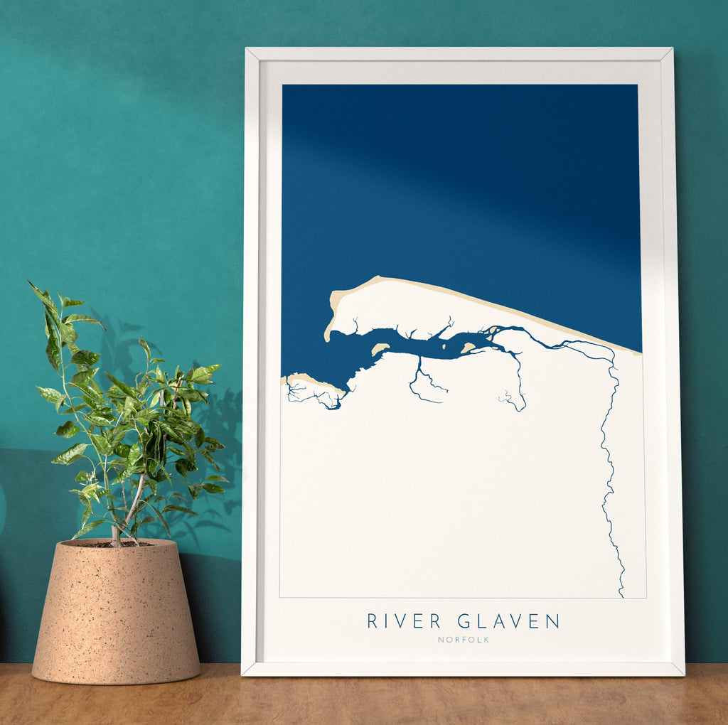 River Glaven Map Art - Norfolk Coast, Blakeney Point Art, Blakeney Harbour, North Norfolk Map Art, Norfolk Rivers, Norfolk Beaches