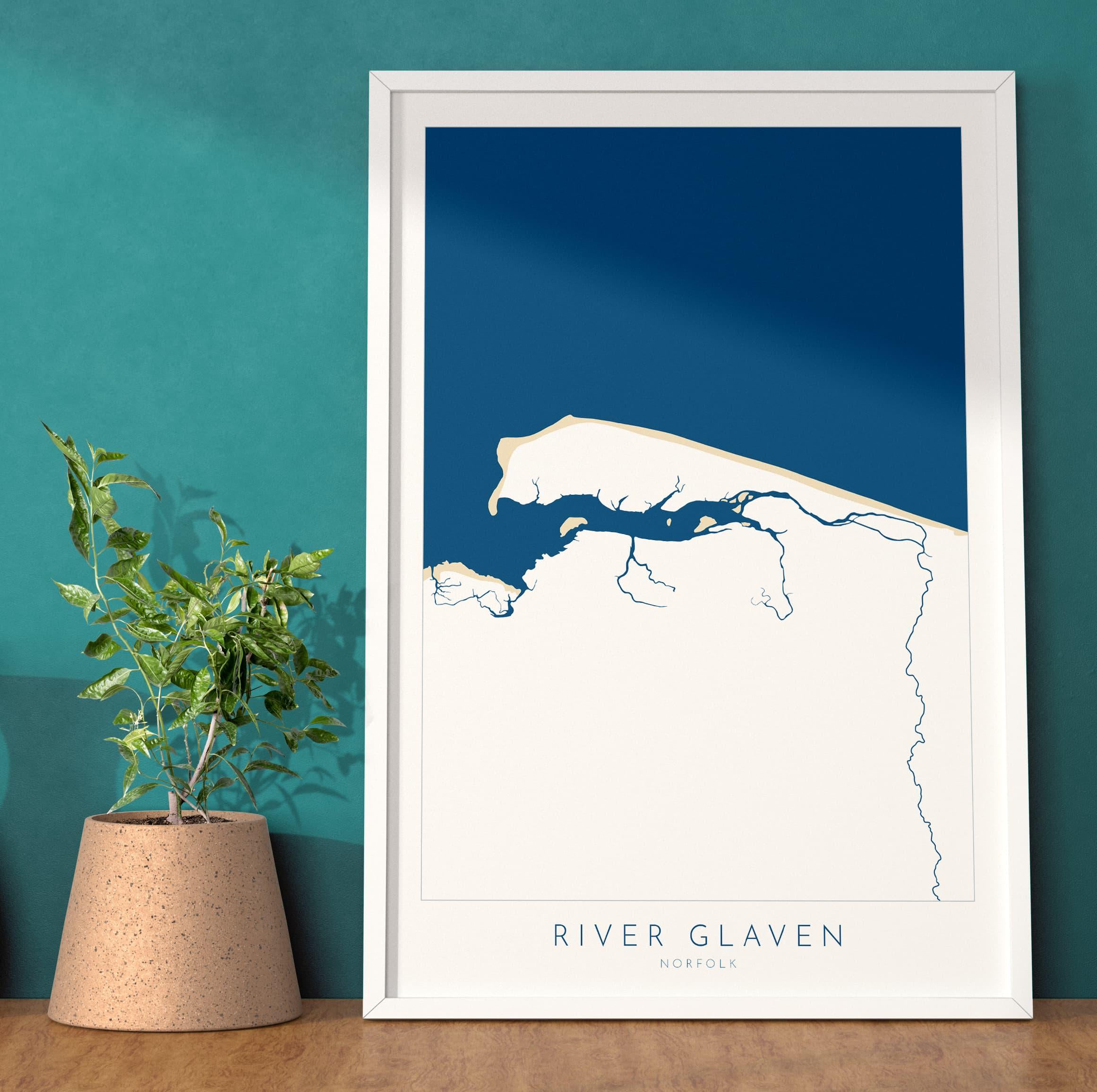 River Glaven Map Art - Norfolk Coast, Blakeney Point Art, Blakeney Harbour, North Norfolk Map Art, Norfolk Rivers, Norfolk Beaches