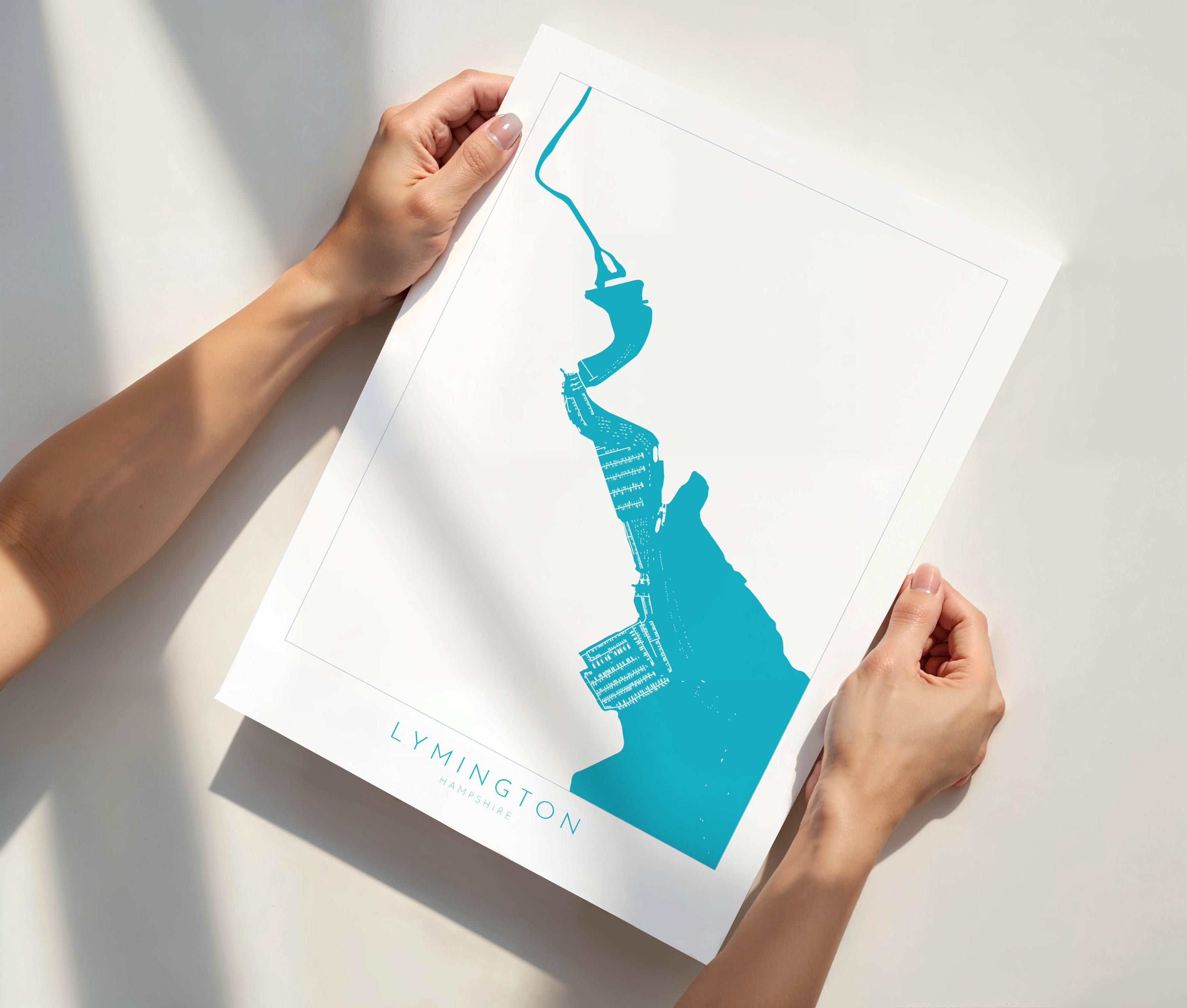 Lymington Map - Lymington Art Print, Lymington River Map, Hampshire Map Art, New Forest Art Print, New Forest Travel Poster, Nautical Art