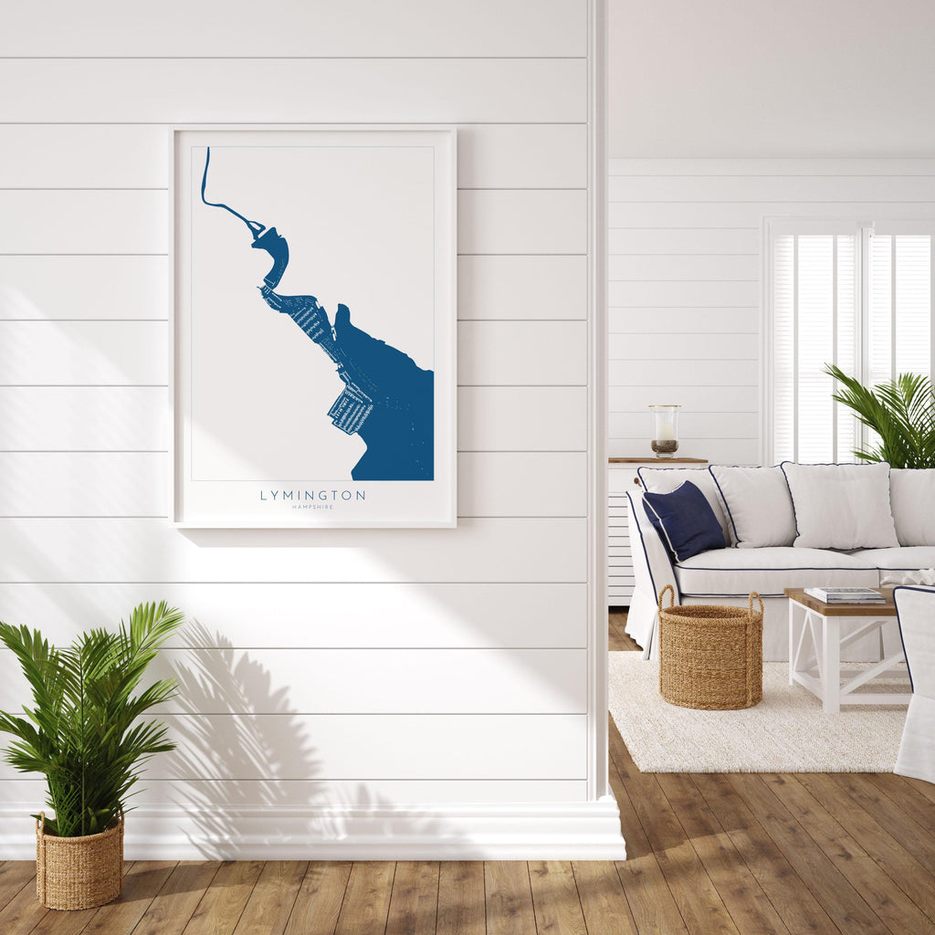 Lymington Map - Lymington Art Print, Lymington River Map, Hampshire Map Art, New Forest Art Print, New Forest Travel Poster, Nautical Art