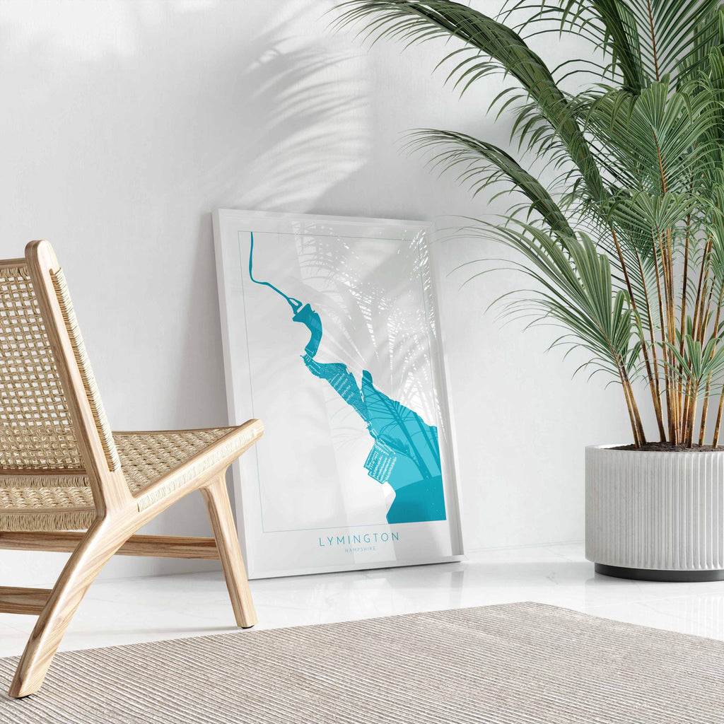 Lymington Map - Lymington Art Print, Lymington River Map, Hampshire Map Art, New Forest Art Print, New Forest Travel Poster, Nautical Art