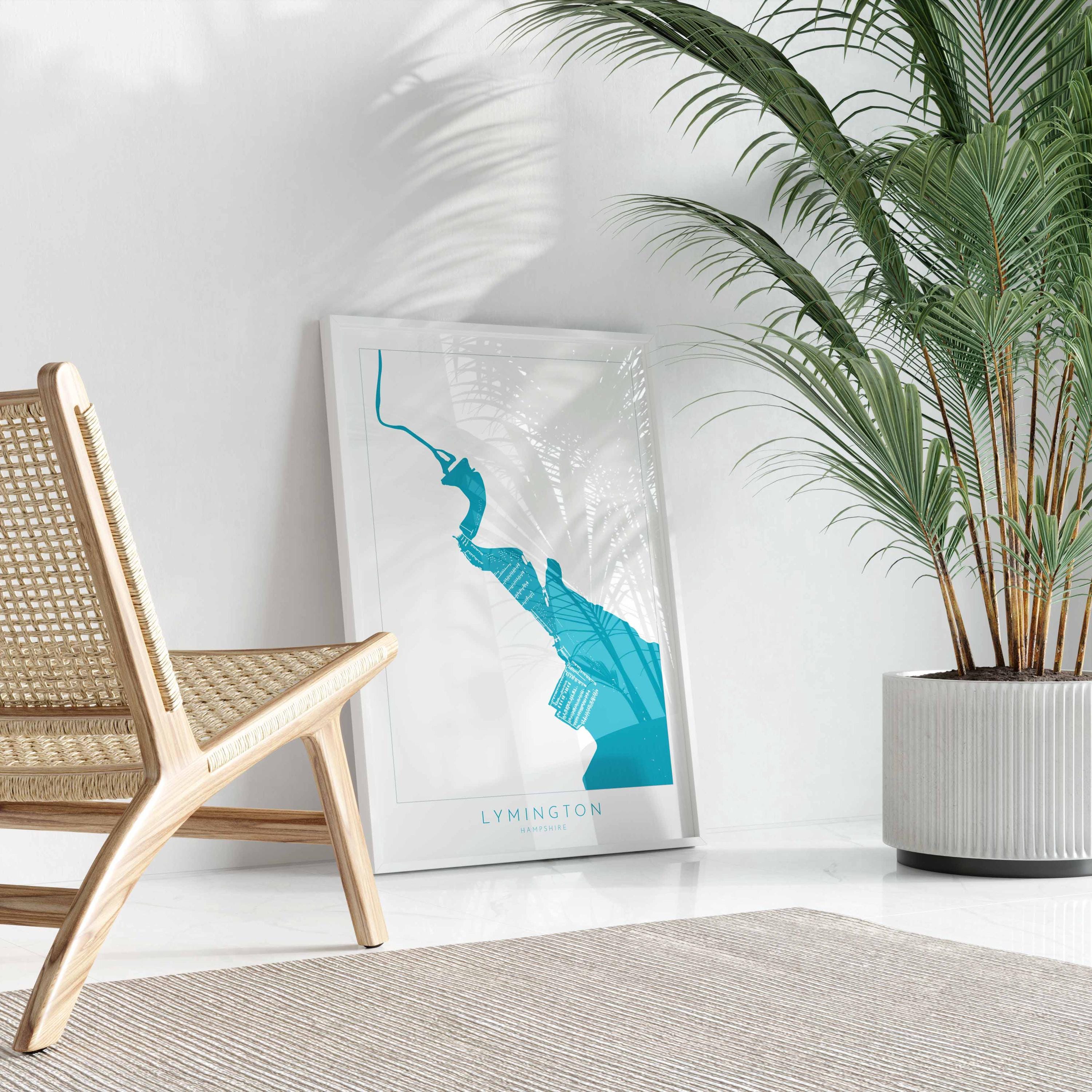 Lymington Map - Lymington Art Print, Lymington River Map, Hampshire Map Art, New Forest Art Print, New Forest Travel Poster, Nautical Art