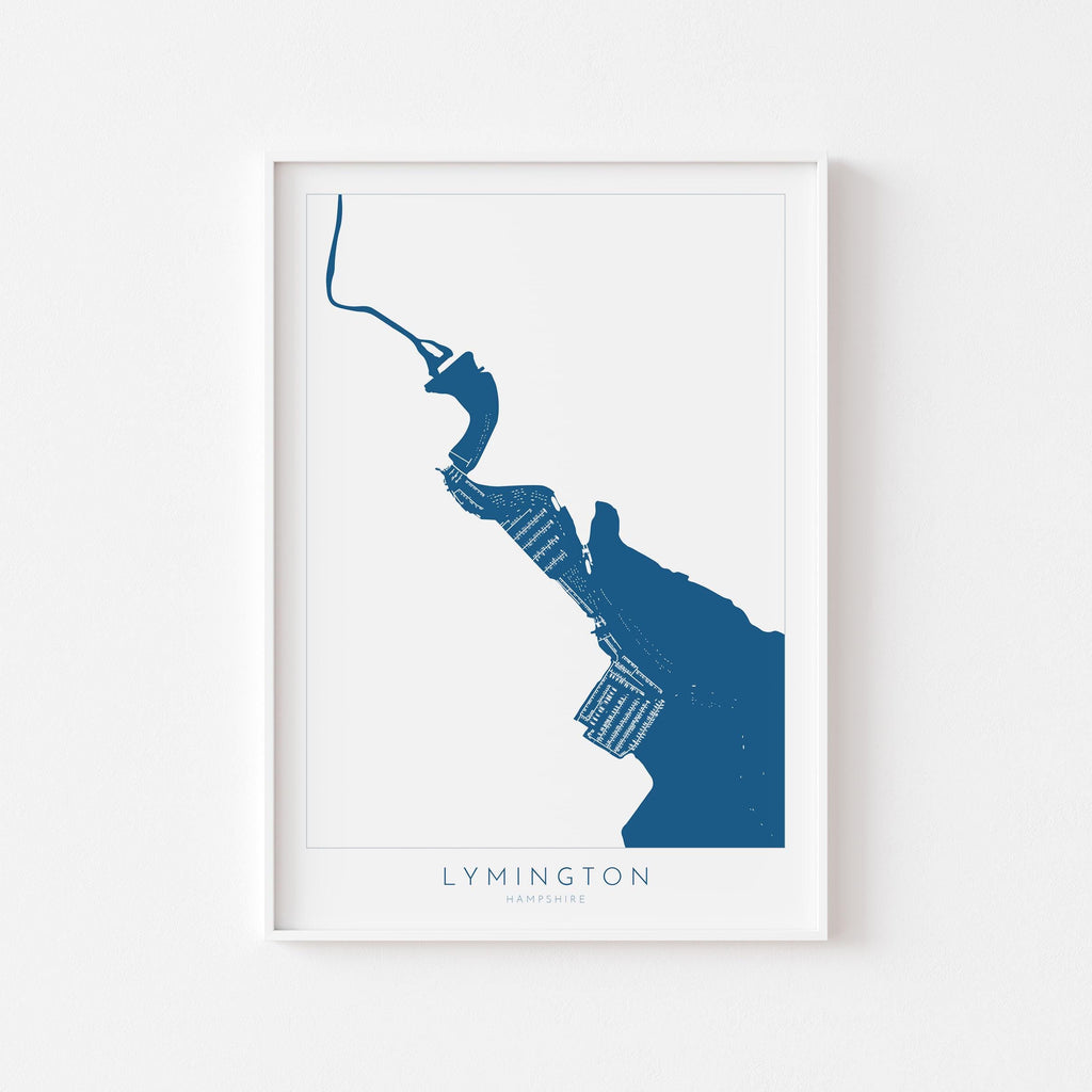 Lymington Map - Lymington Art Print, Lymington River Map, Hampshire Map Art, New Forest Art Print, New Forest Travel Poster, Nautical Art