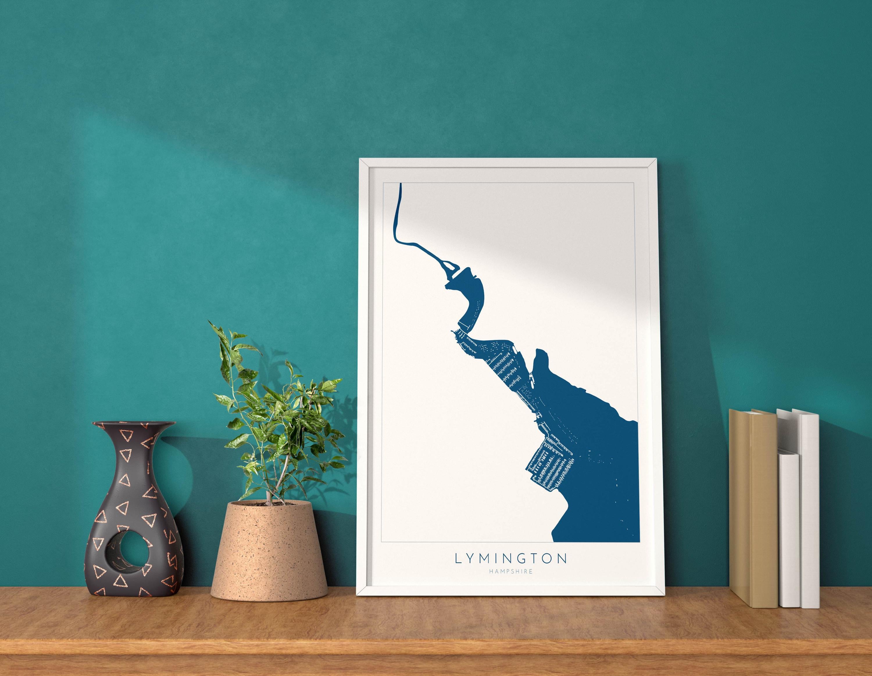 Lymington Map - Lymington Art Print, Lymington River Map, Hampshire Map Art, New Forest Art Print, New Forest Travel Poster, Nautical Art
