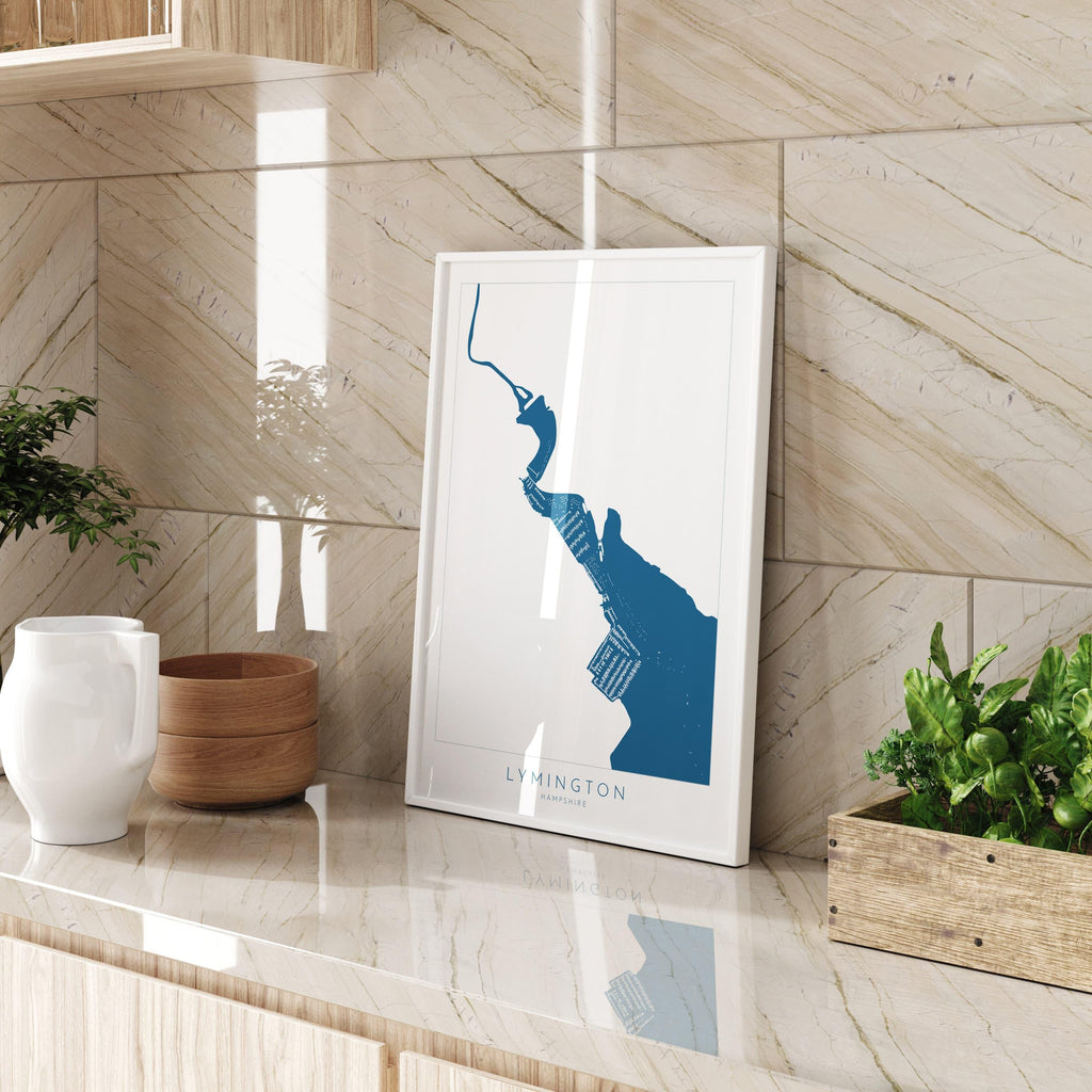 Lymington Map - Lymington Art Print, Lymington River Map, Hampshire Map Art, New Forest Art Print, New Forest Travel Poster, Nautical Art