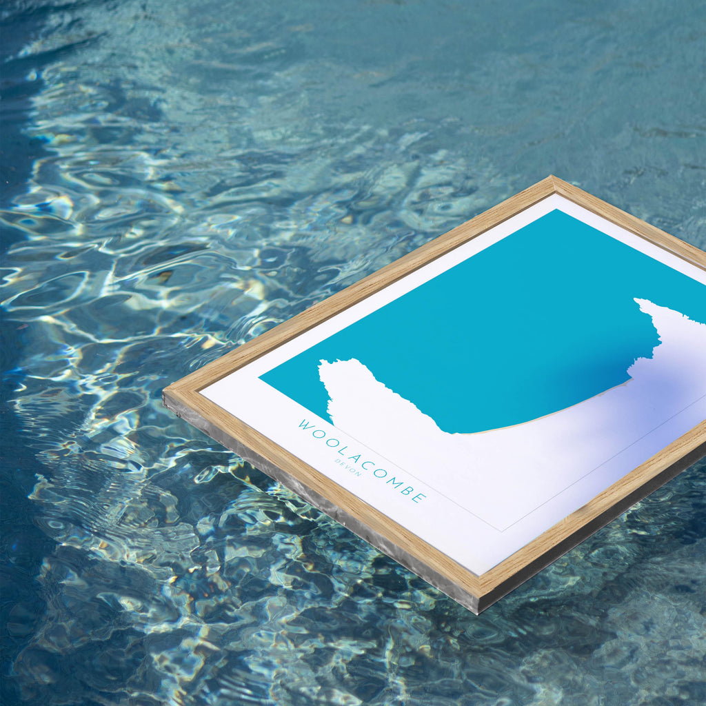 Woolacombe Map Art -Woolacombe Devon Map, Woolacombe Beach Print, Woolacombe Art Print, Devon Beach Art, North Devon Map Art, Woolacombe bay