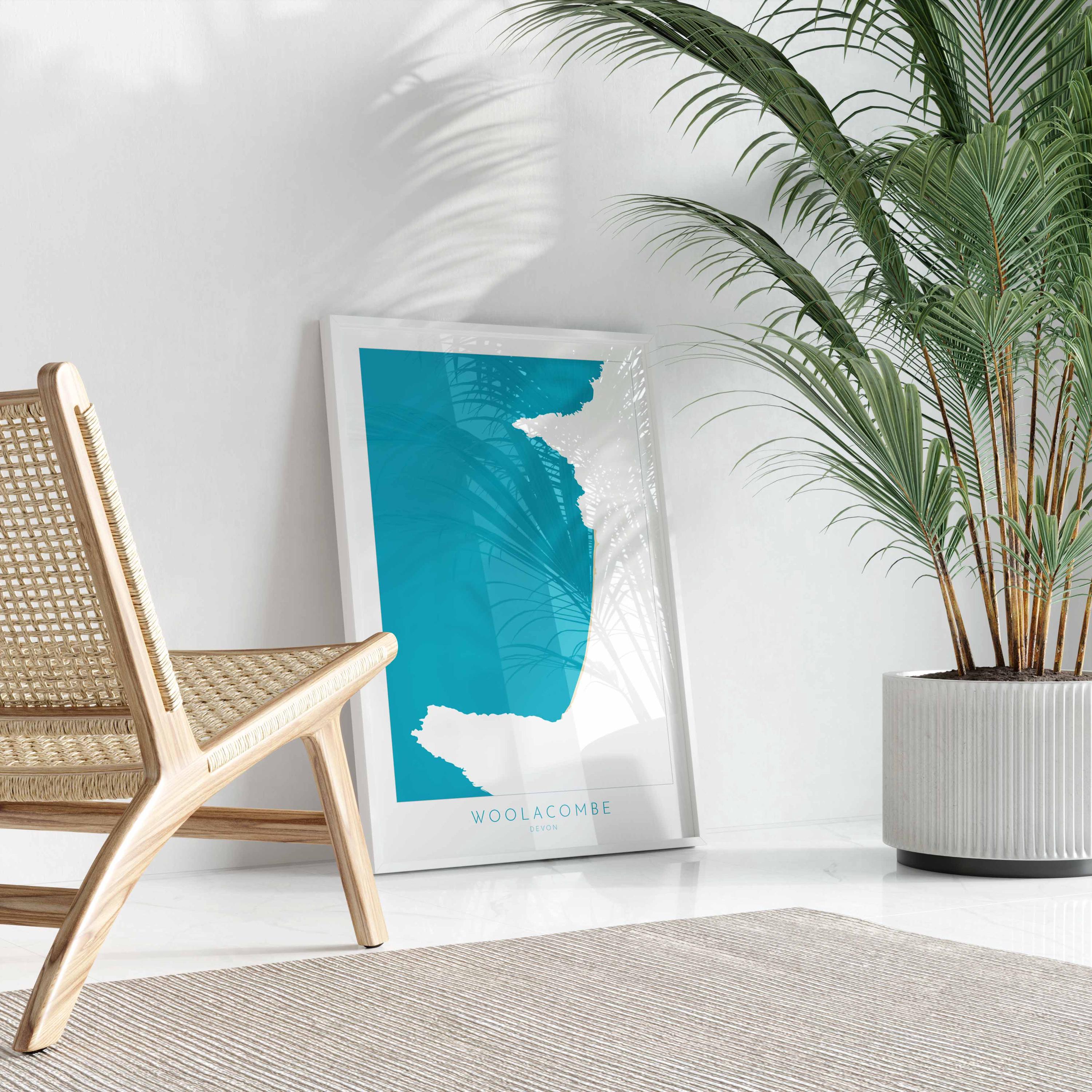 Woolacombe Map Art -Woolacombe Devon Map, Woolacombe Beach Print, Woolacombe Art Print, Devon Beach Art, North Devon Map Art, Woolacombe bay