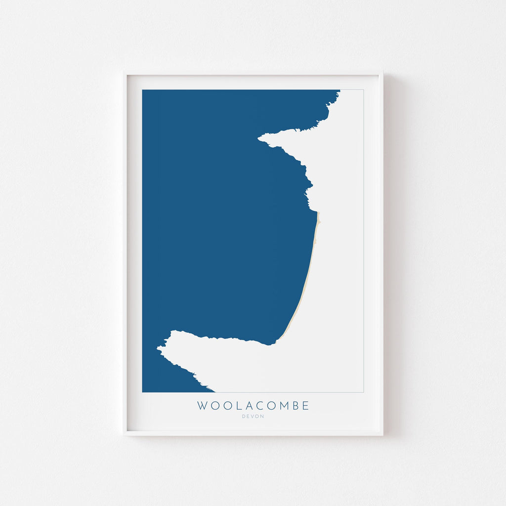 Woolacombe Map Art -Woolacombe Devon Map, Woolacombe Beach Print, Woolacombe Art Print, Devon Beach Art, North Devon Map Art, Woolacombe bay