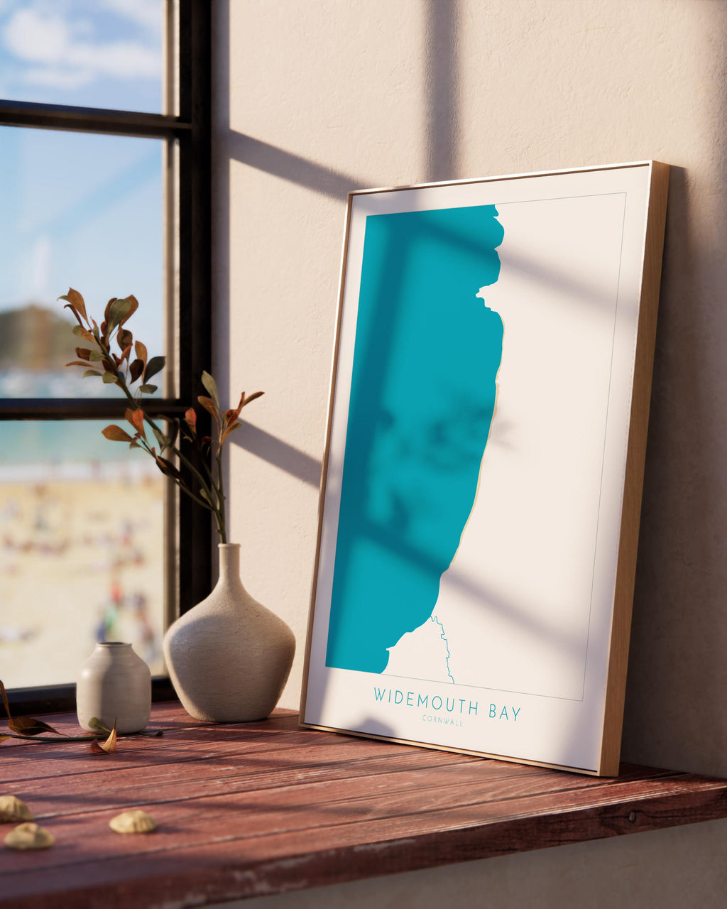 Widemouth Bay Map Art - Cornwall Map, Widemouth Bay Art Print, Widemouth Beach Art, Cornish Coast Map, Cornwall Coastal Art, Widemouth Print