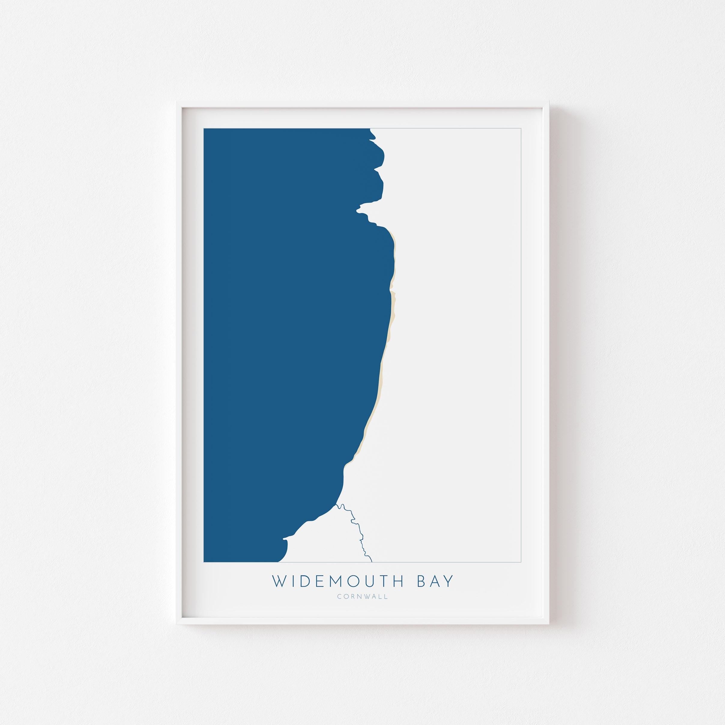 Widemouth Bay Map Art - Cornwall Map, Widemouth Bay Art Print, Widemouth Beach Art, Cornish Coast Map, Cornwall Coastal Art, Widemouth Print