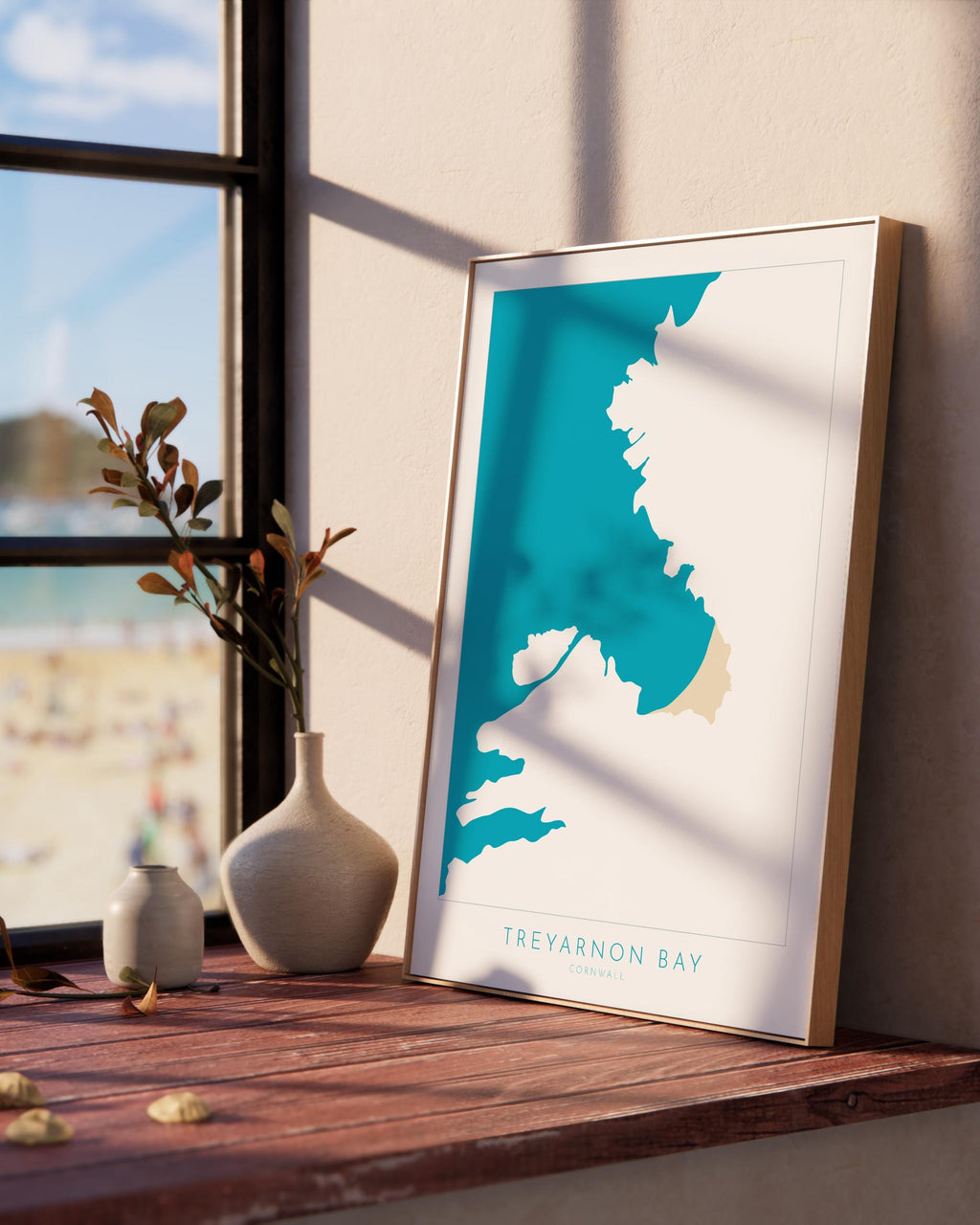 Treyarnon Bay Map - Treyarnon Bay Cornwall Art, Cornwall Map, Cornwall Coast Map, North Cornwall Coastline, Cornwall Beach Print