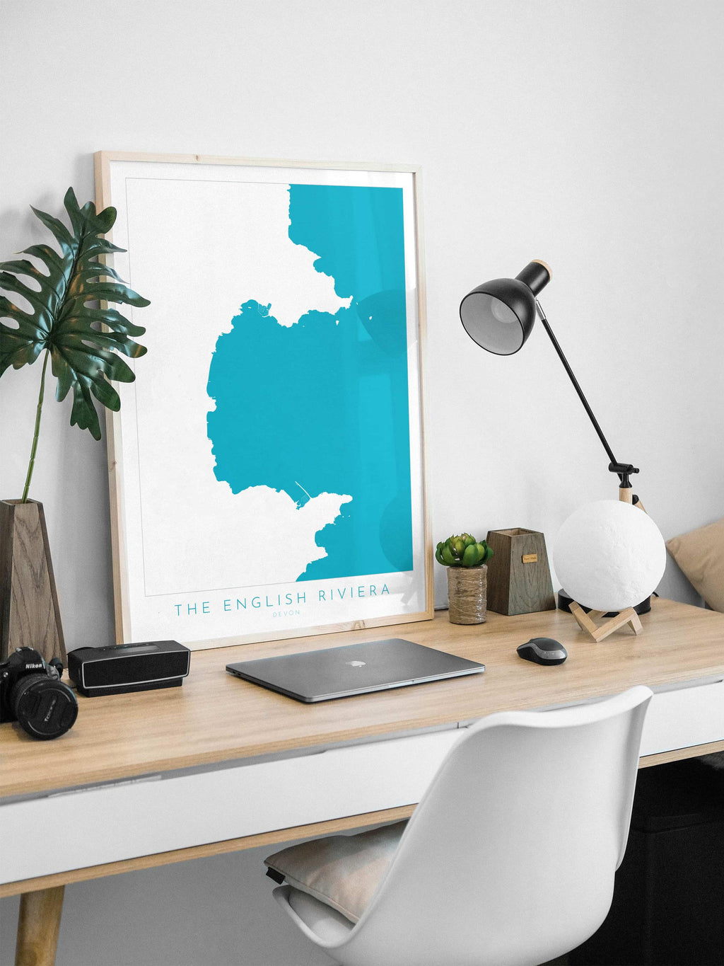 The English Riviera Print - Devon Map, Torbay Poster, Torquay Travel Print, Paignton Print, Brixham, Devon Coast, South Devon