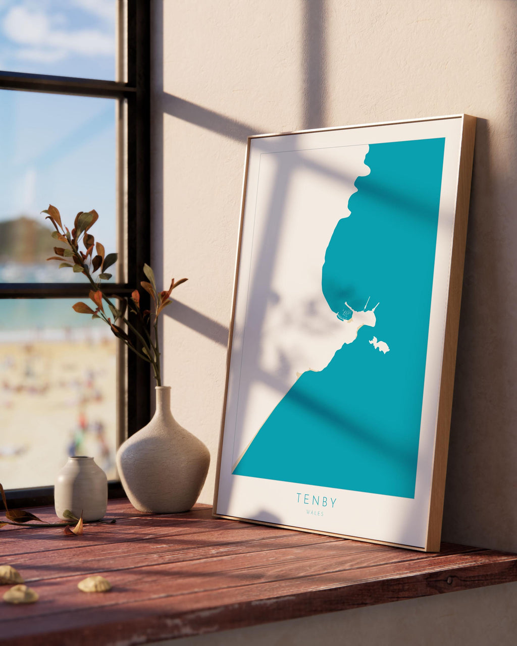 Tenby Map Print - Tenby Beach Art, Wales Map Art, Tenby Wales Travel Poster, Pembrokeshire Coast, A1, A2, A3, A4, Tenby Gift, Wales Art UK