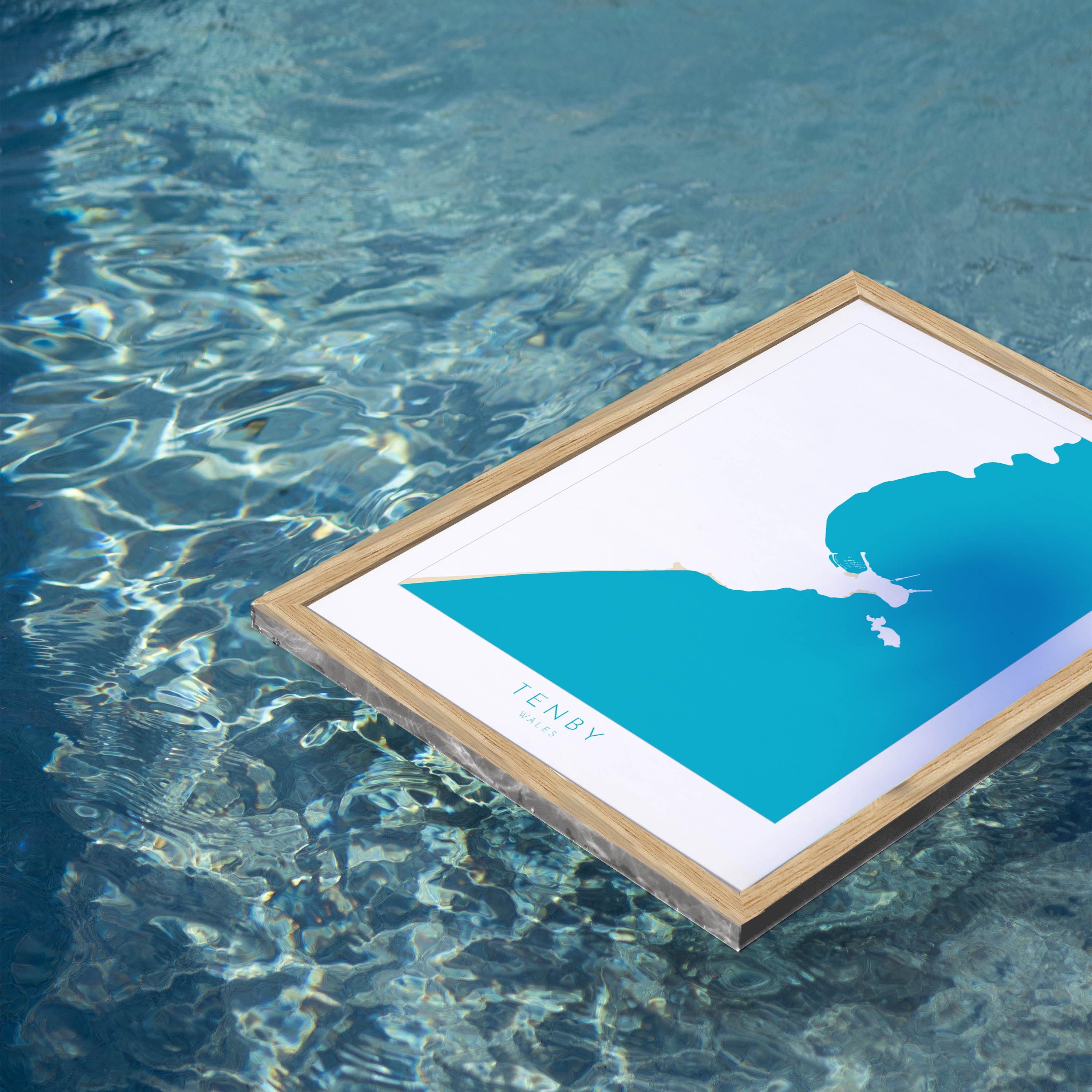 Tenby Map Print - Tenby Beach Art, Wales Map Art, Tenby Wales Travel Poster, Pembrokeshire Coast, A1, A2, A3, A4, Tenby Gift, Wales Art UK