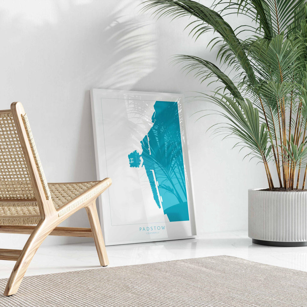 Padstow Print - Cornwall Map, Padstow Map Art, Camel Estuary Art, North Cornwall, Cornish Coast