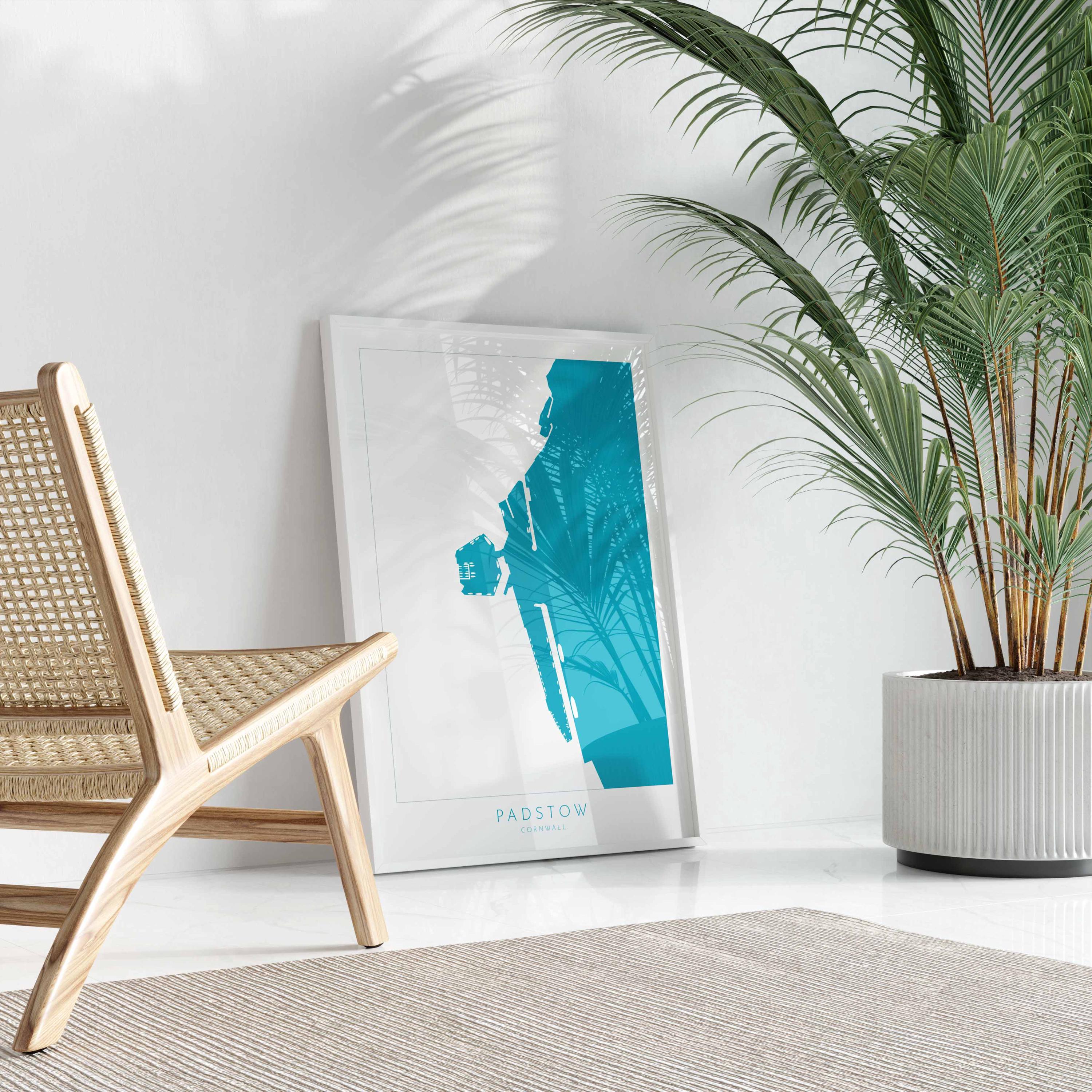 Padstow Print - Cornwall Map, Padstow Map Art, Camel Estuary Art, North Cornwall, Cornish Coast