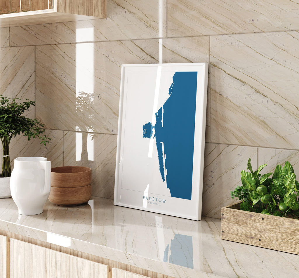 Padstow Print - Cornwall Map, Padstow Map Art, Camel Estuary Art, North Cornwall, Cornish Coast