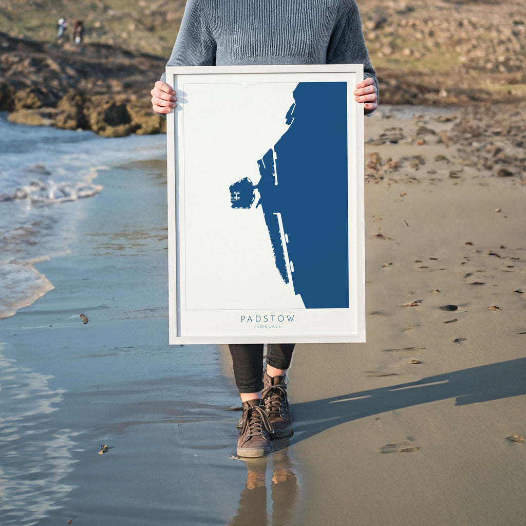 Padstow Print - Cornwall Map, Padstow Map Art, Camel Estuary Art, North Cornwall, Cornish Coast