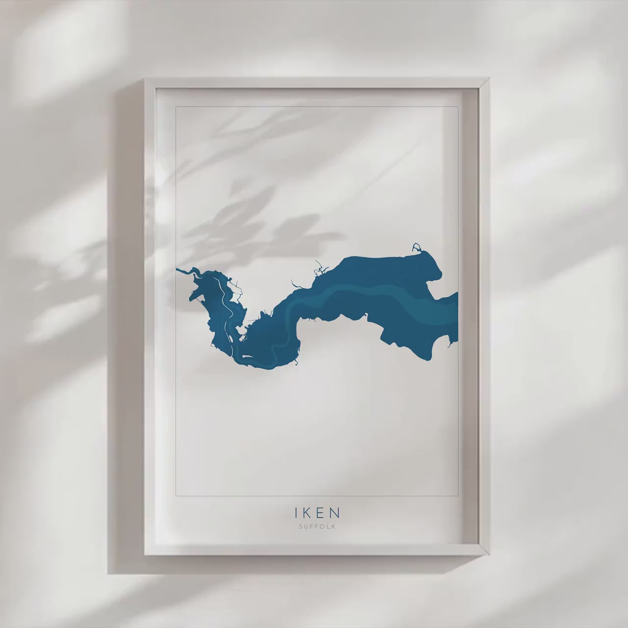 Iken Map Art - Suffolk Map Print, River Alde Map Art, Iken Suffolk Art, Suffolk Coast Map Art, Suffolk Travel Print, Nautical Art, UK Rivers