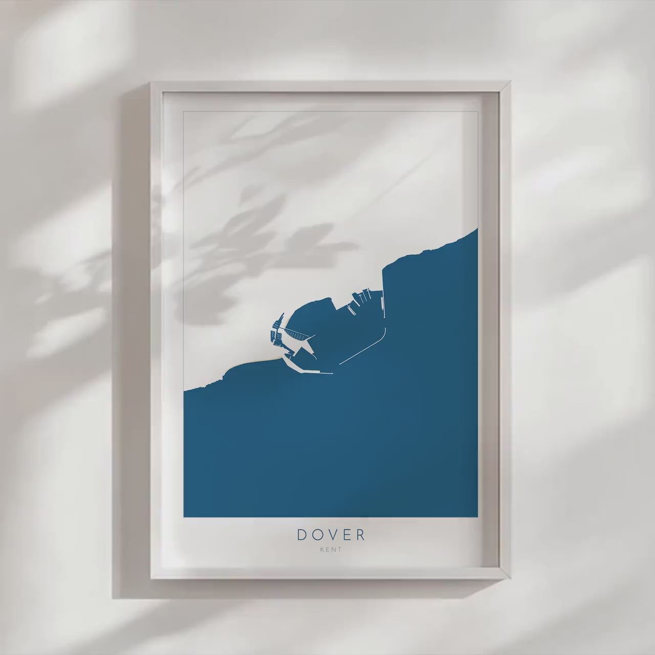 Dover Map Print - Dover Prints, Dover Wall Art, Kent Map Art, Kent Coast, A1, A2, A3, A4, Dover Beach Art, Dover Kent Map, UK Coastline