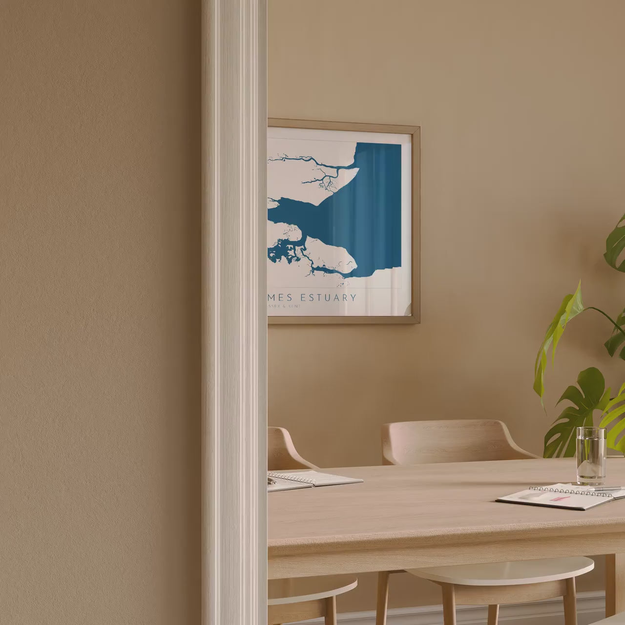 Thames Estuary Map Print - River Thames Map Art, Southend Art, UK River Art, Essex Map Art, Kent Coast Map, Travel Poster, UK Map Wall Art