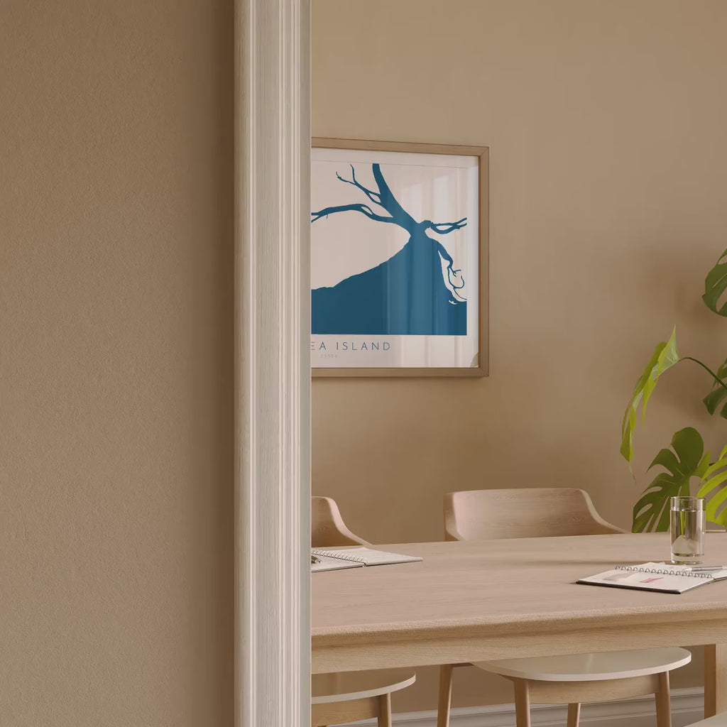 Mersea Island Map Art Print - Essex Map Art, UK Coastal Art, River Blackwater, Sailing Gift, Paddleboarder Gift, Nautical Wall Art UK