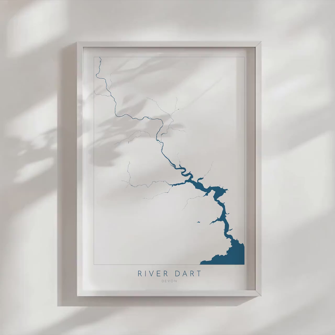 River Dart Print - Dartmouth Art, Totnes Print, Devon Map, Dartmoor Travel Poster, Totnes Art, Kingswear, Devon Coast Print, River Map UK