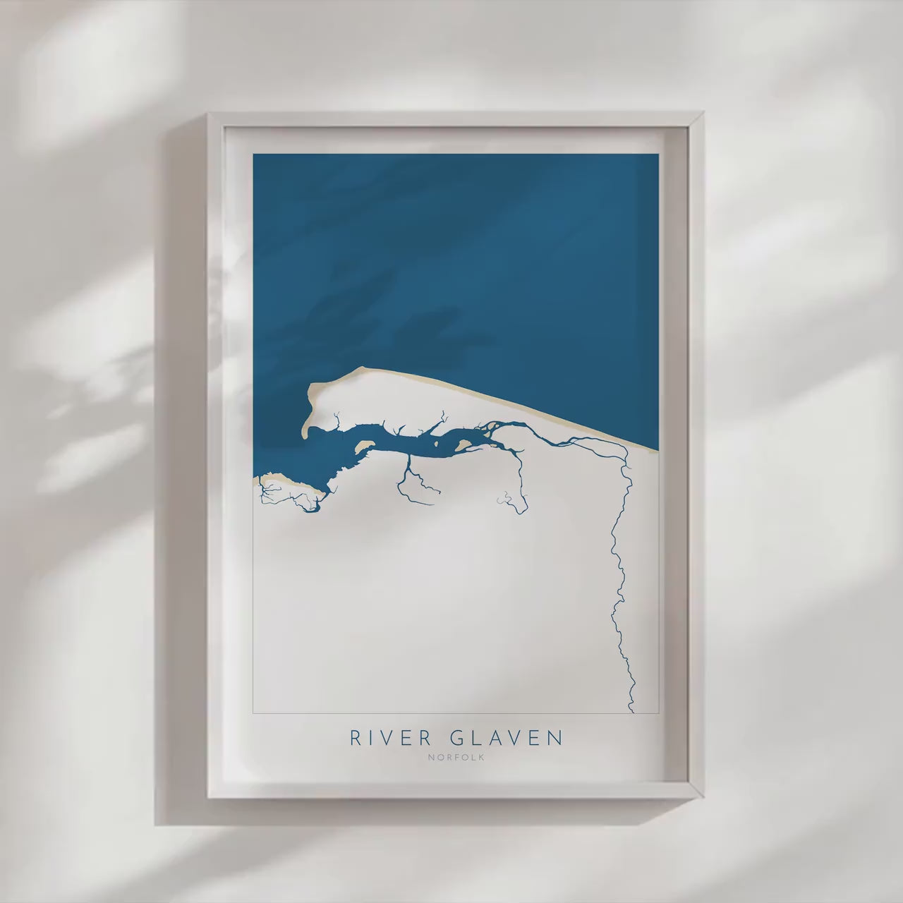 River Glaven Map Art - Norfolk Coast, Blakeney Point Art, Blakeney Harbour, North Norfolk Map Art,  Norfolk Rivers, Norfolk Beaches UK