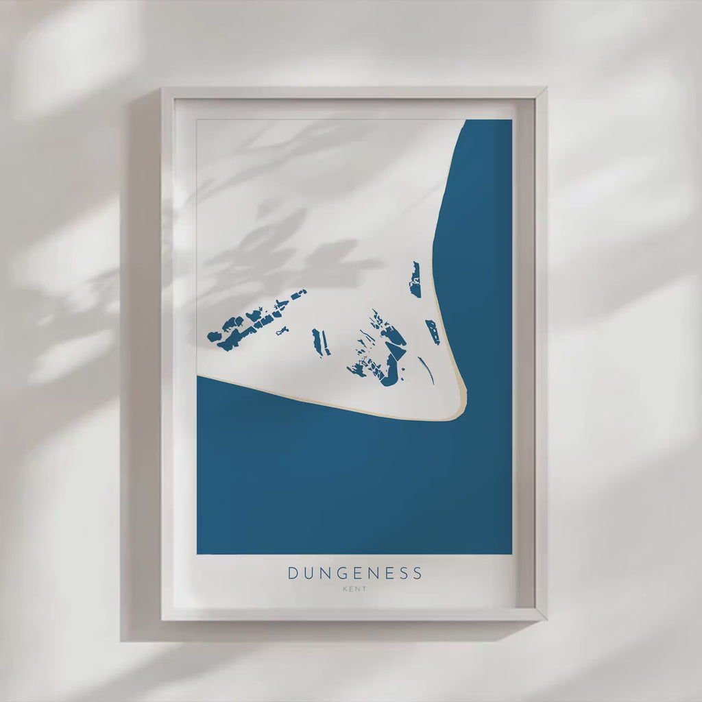 Dungeness Map Print - Dungeness Prints, Kent Map Art, Dungeness Travel Poster, Kent Coast, A1, A2, A3, A4, Dungeness Beach Art, UK Beach Art