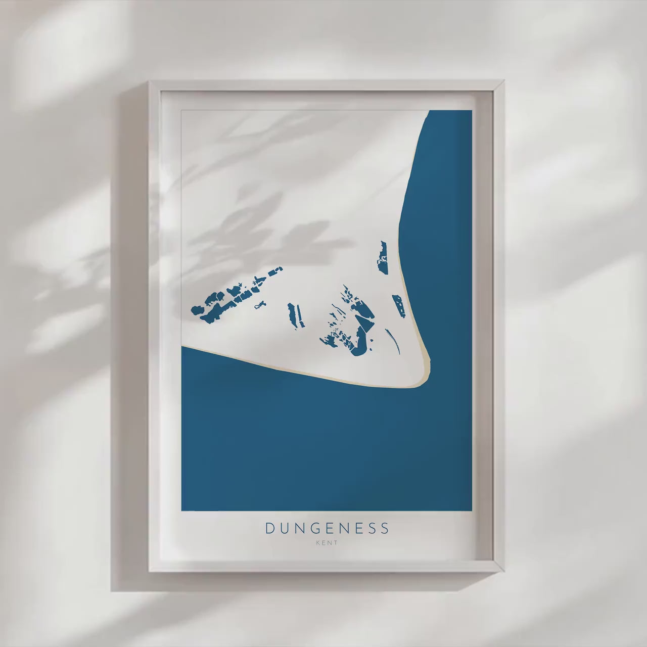 Dungeness Map Print - Dungeness Prints, Kent Map Art, Dungeness Travel Poster, Kent Coast, A1, A2, A3, A4, Dungeness Beach Art, UK Beach Art