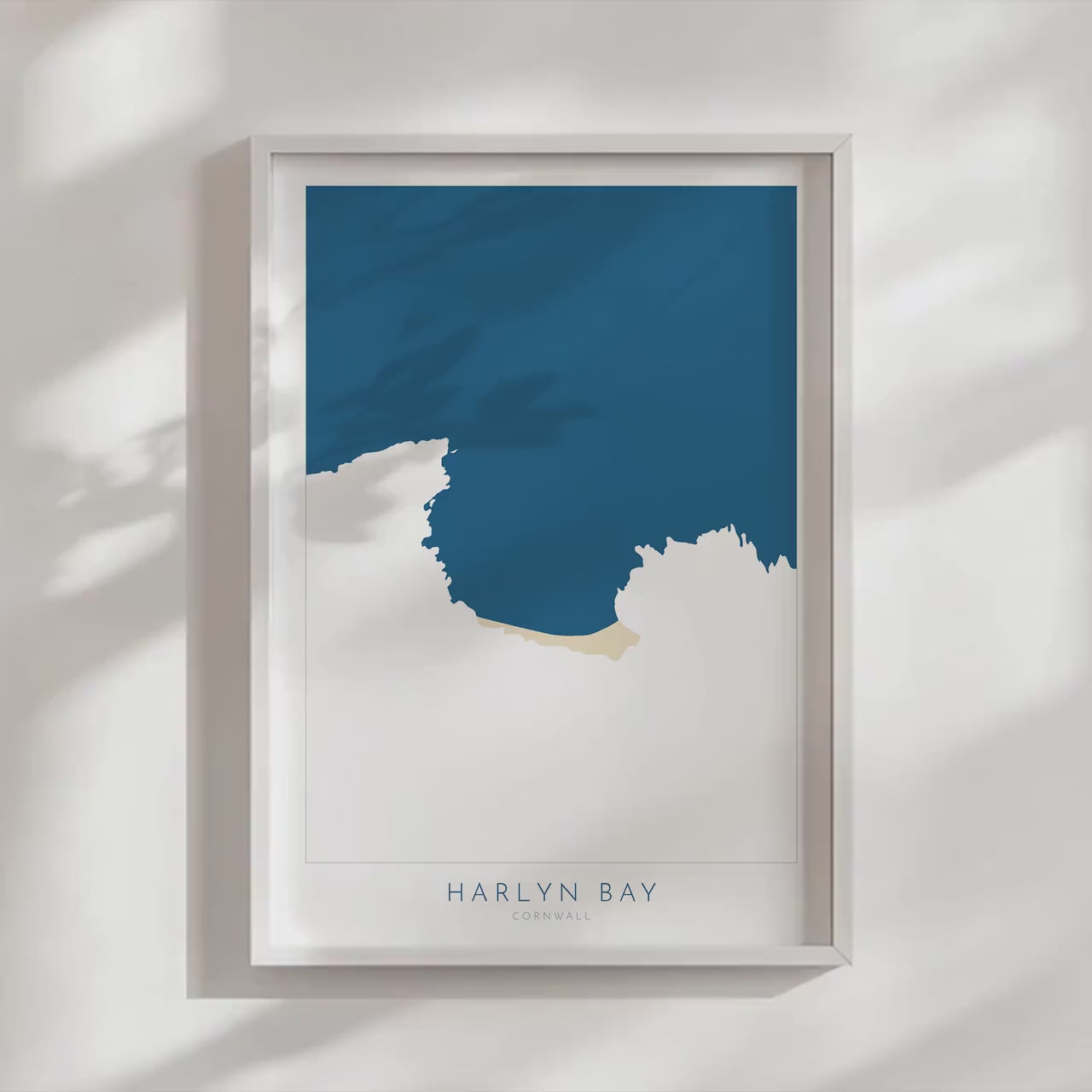 Harlyn Bay Map - Harlyn Bay Cornwall Art, Cornwall Map, Cornwall Coast Map, North Cornwall Coastline, Cornwall Beach Print, Coastal Art UK