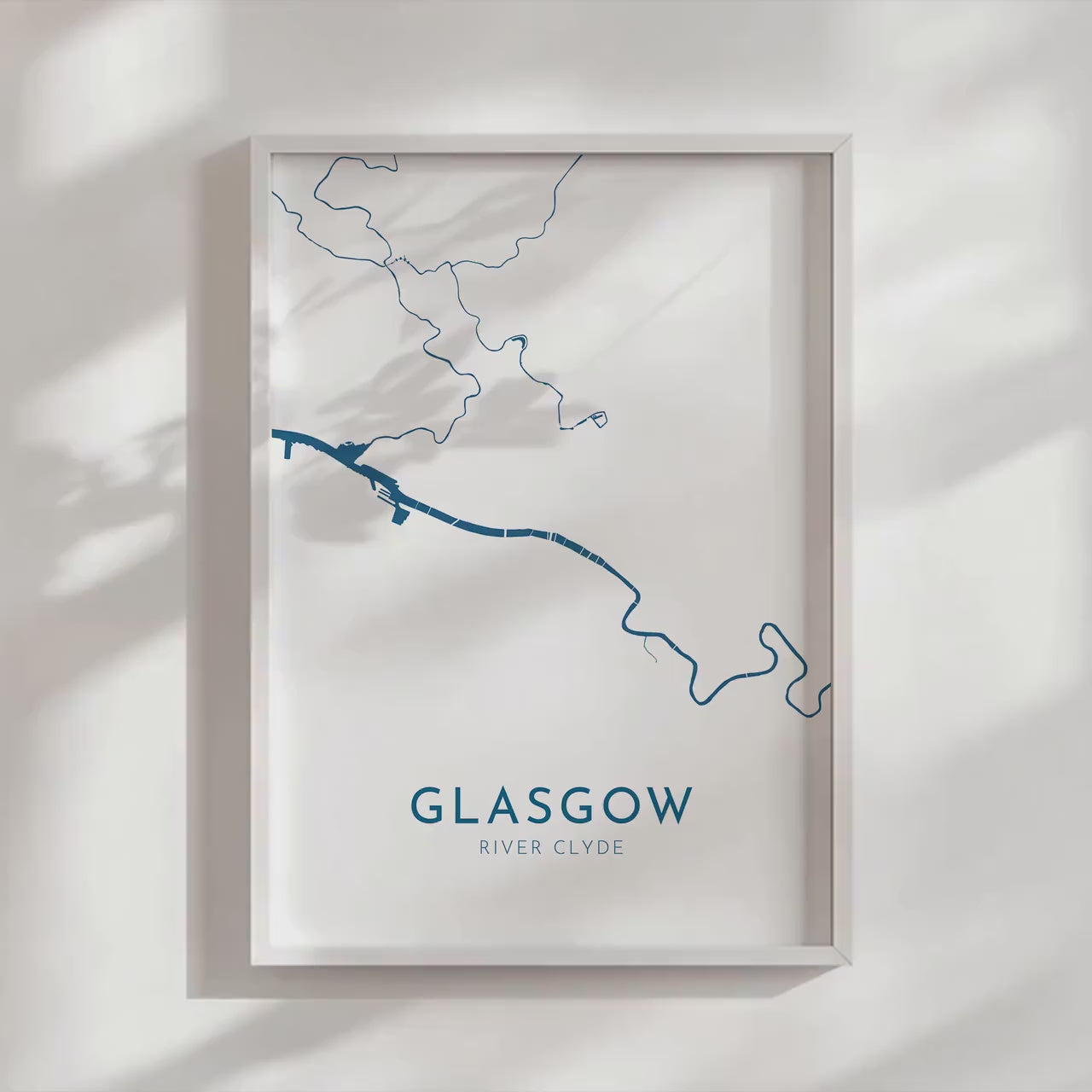 Glasgow Map Art - Glasgow Print, Scotland Map Art, Glasgow UK Map Art, Glasgow Travel Print, River Clyde Map, Scottish Art Print