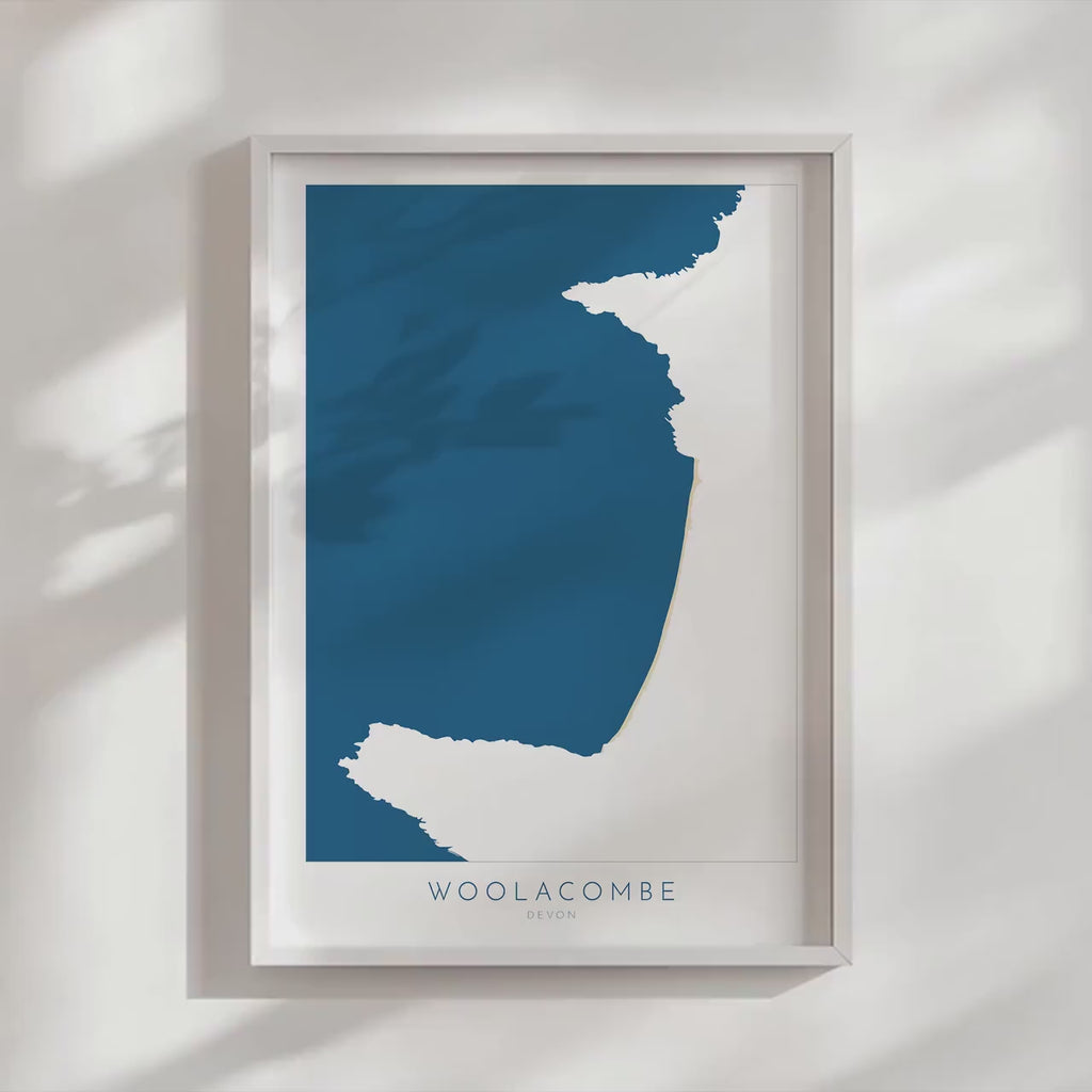Woolacombe Map Art, Woolacombe Devon Map, Woolacombe Beach Print, Woolacombe Art Print, Devon Beach Art, North Devon Map Art, Woolacombe bay
