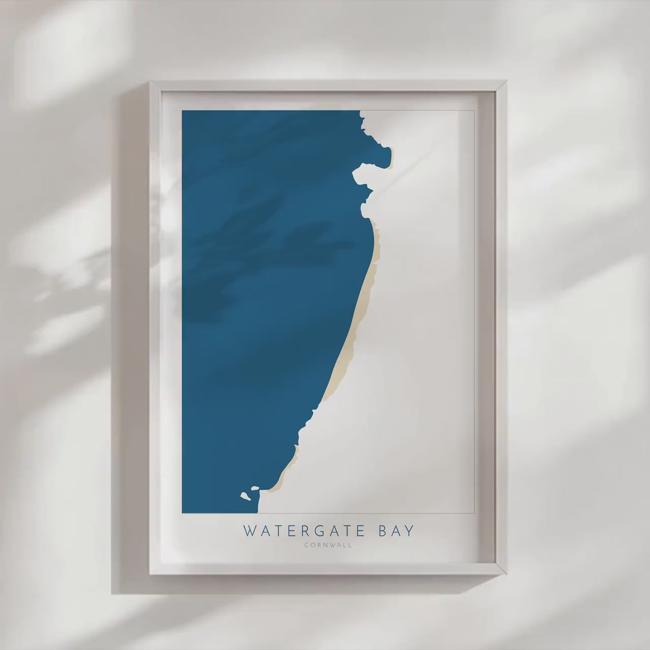 Watergate Bay Map Art - Cornwall Map Art, Watergate Bay Beach Map, Cornwall Coast Map, Cornwall Beach Print, Newquay Art