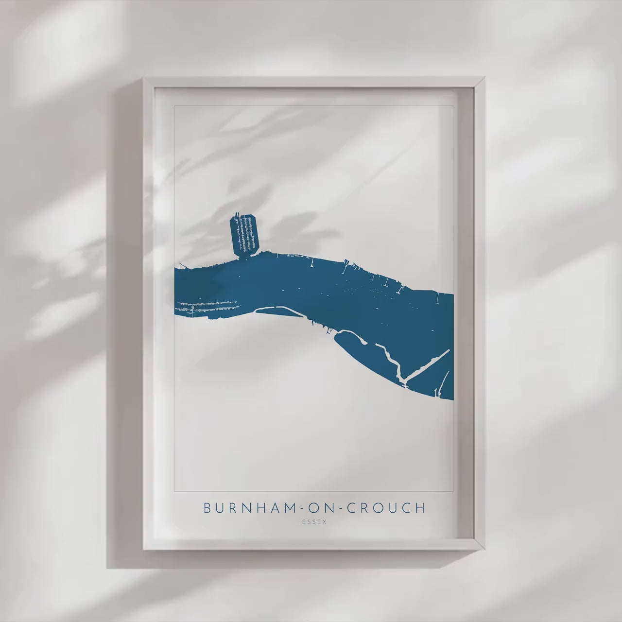 Burnham-on-Crouch Print - Burnham on Crouch Art, Burnham on Crouch Map, Essex Map Art, River Crouch Sailing Map, River Crouch Essex, UK Map
