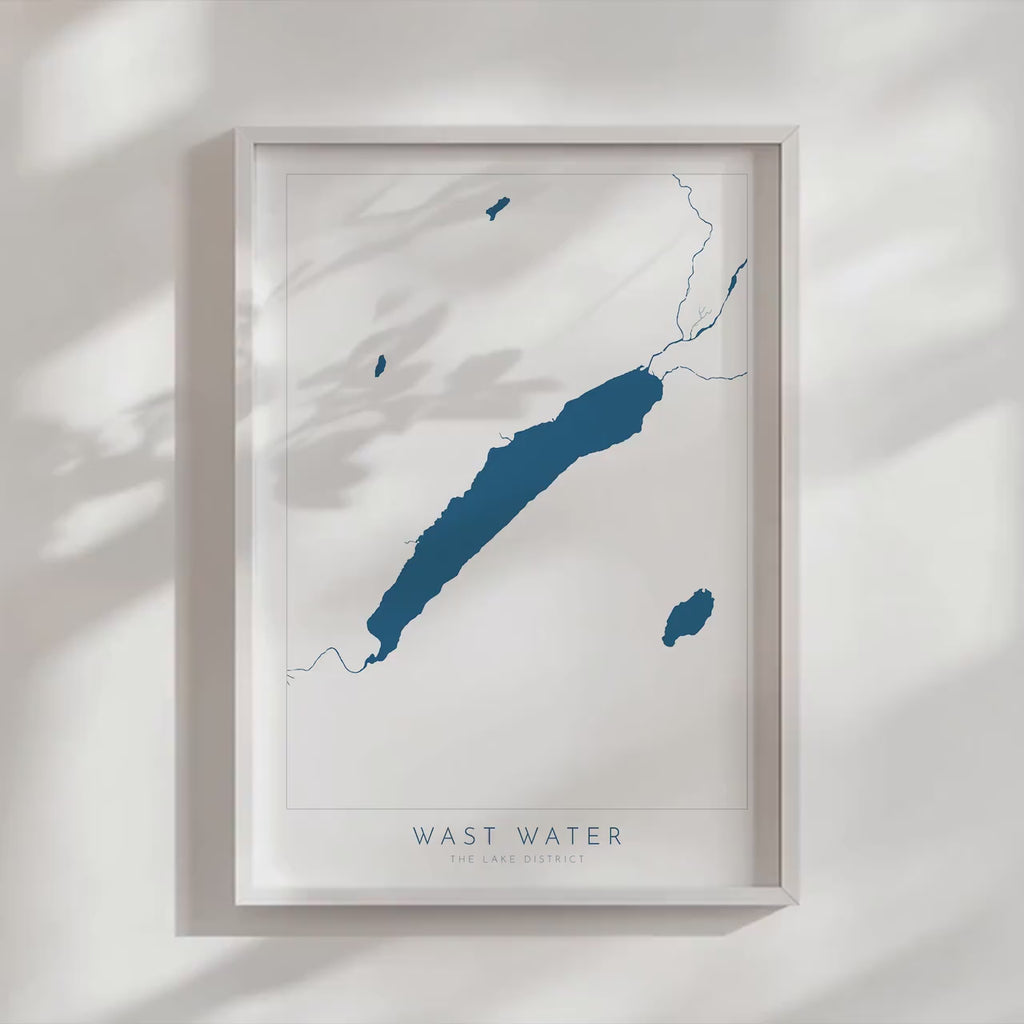 Wast Water Print, Wastwater Map, The Lake District Map, National Park Print, Travel Poster, Map Art, Cumbria, The Lakes